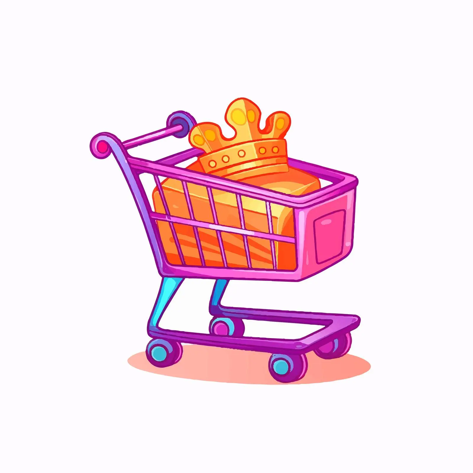 Cartoon Shopping Cart Icon Vector Illustration — free download from Dotvec