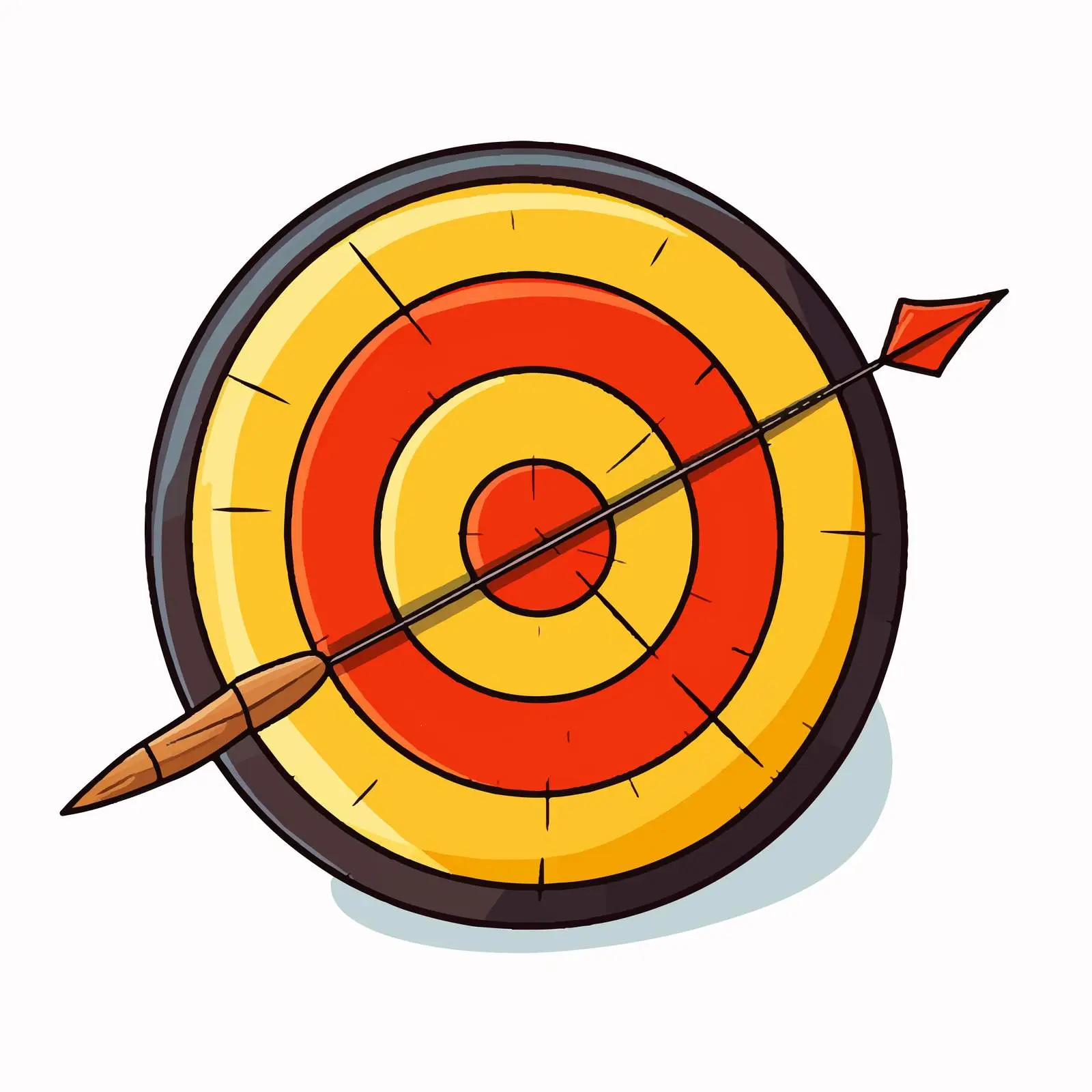 Cartoon Arrow Hitting Target Vector Illustration — free download from Dotvec