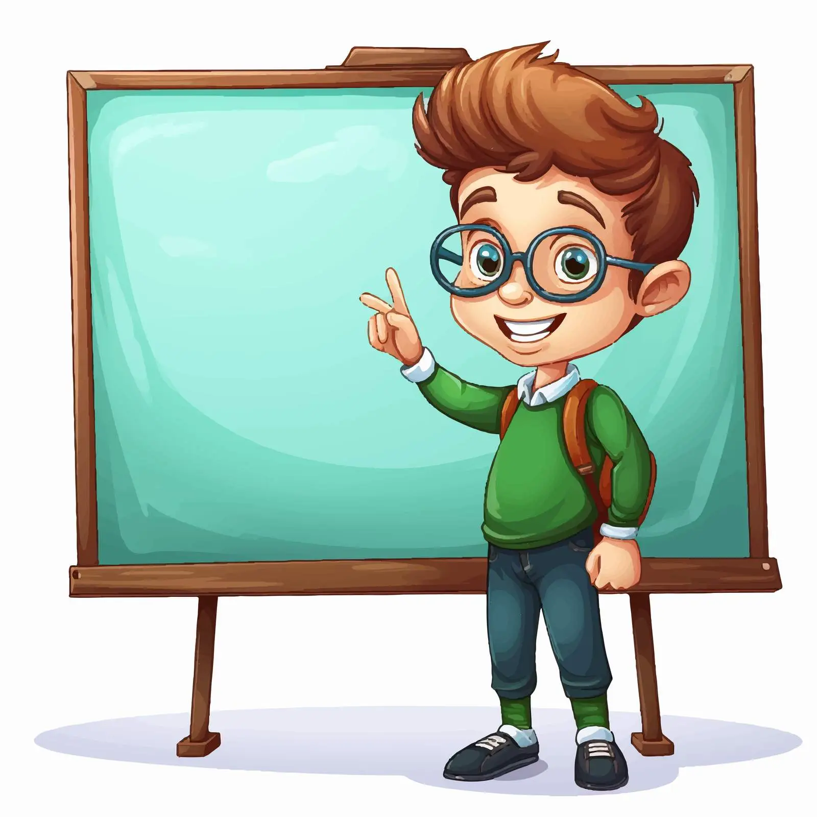 Boy in Glasses by Chalkboard Vector Art — free download from Dotvec