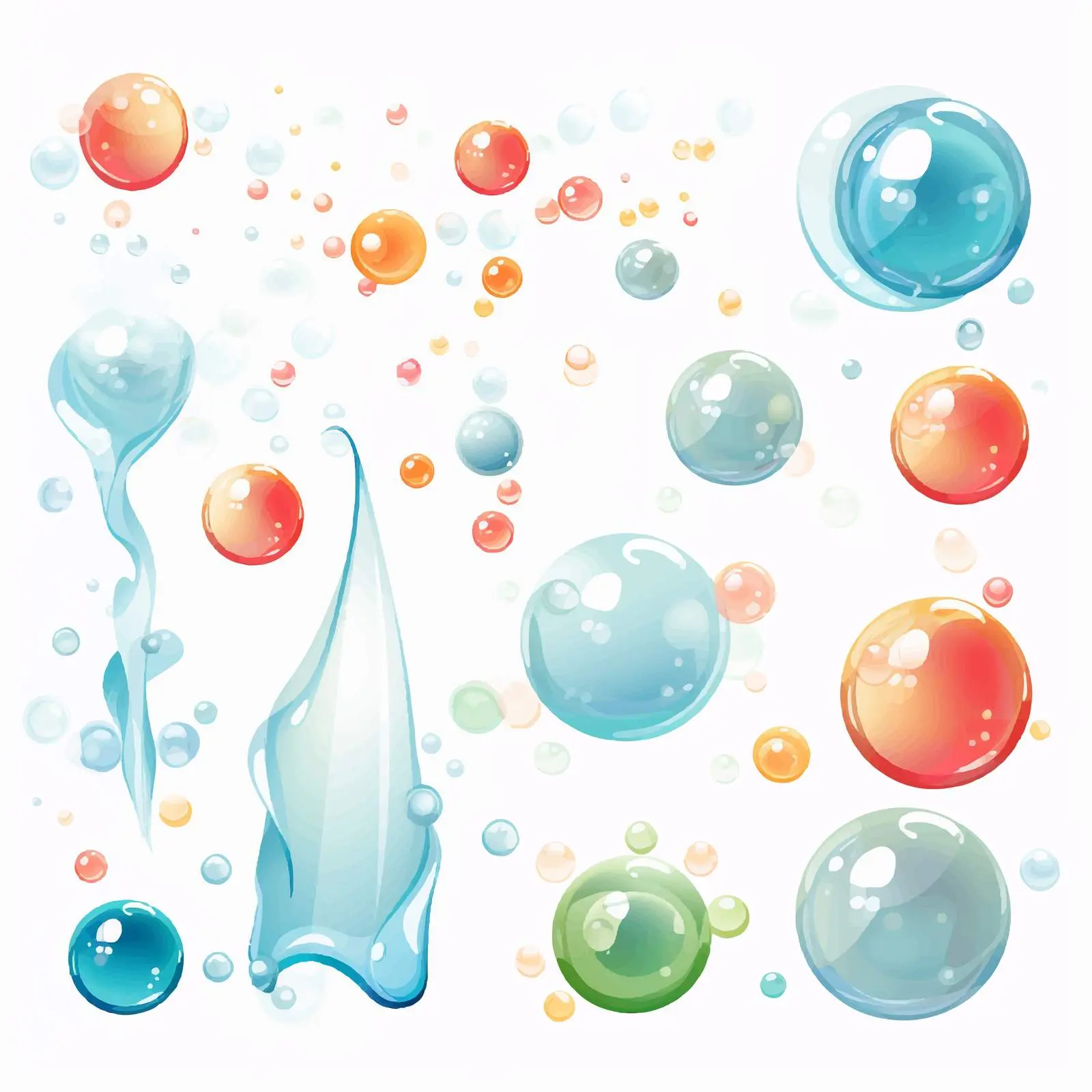 Summer Soap Bubbles Clip Art Vectors – free joyful design image from Dotvec