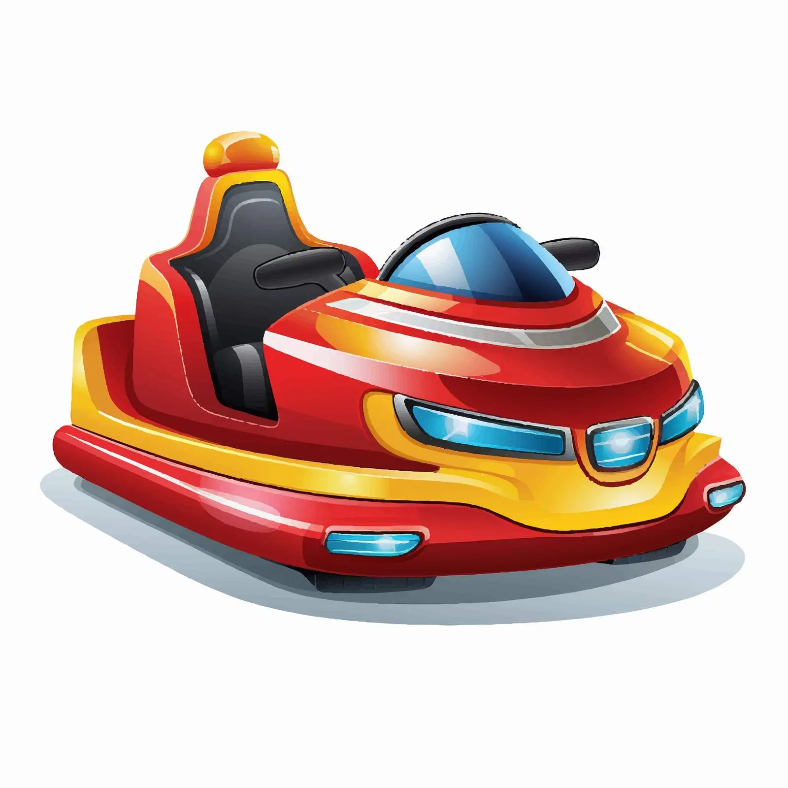 Cartoon Bumper Car Illustration on White Background – free fun fair image from Dotvec