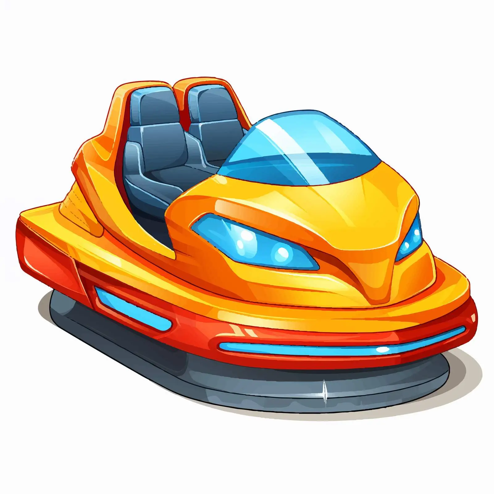Cartoon Bumper Car Illustration on White Background – free entertainment vector image from Dotvec