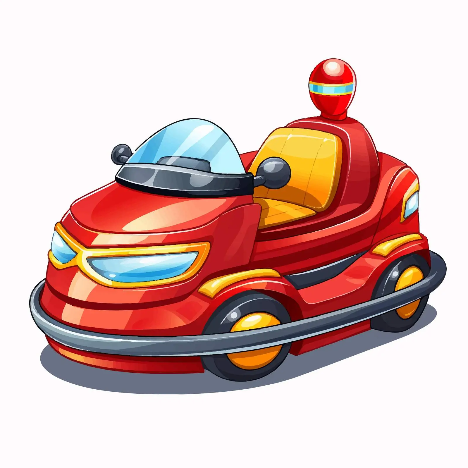 Cartoon Bumper Car Illustration on White Background – free fun fair image from Dotvec