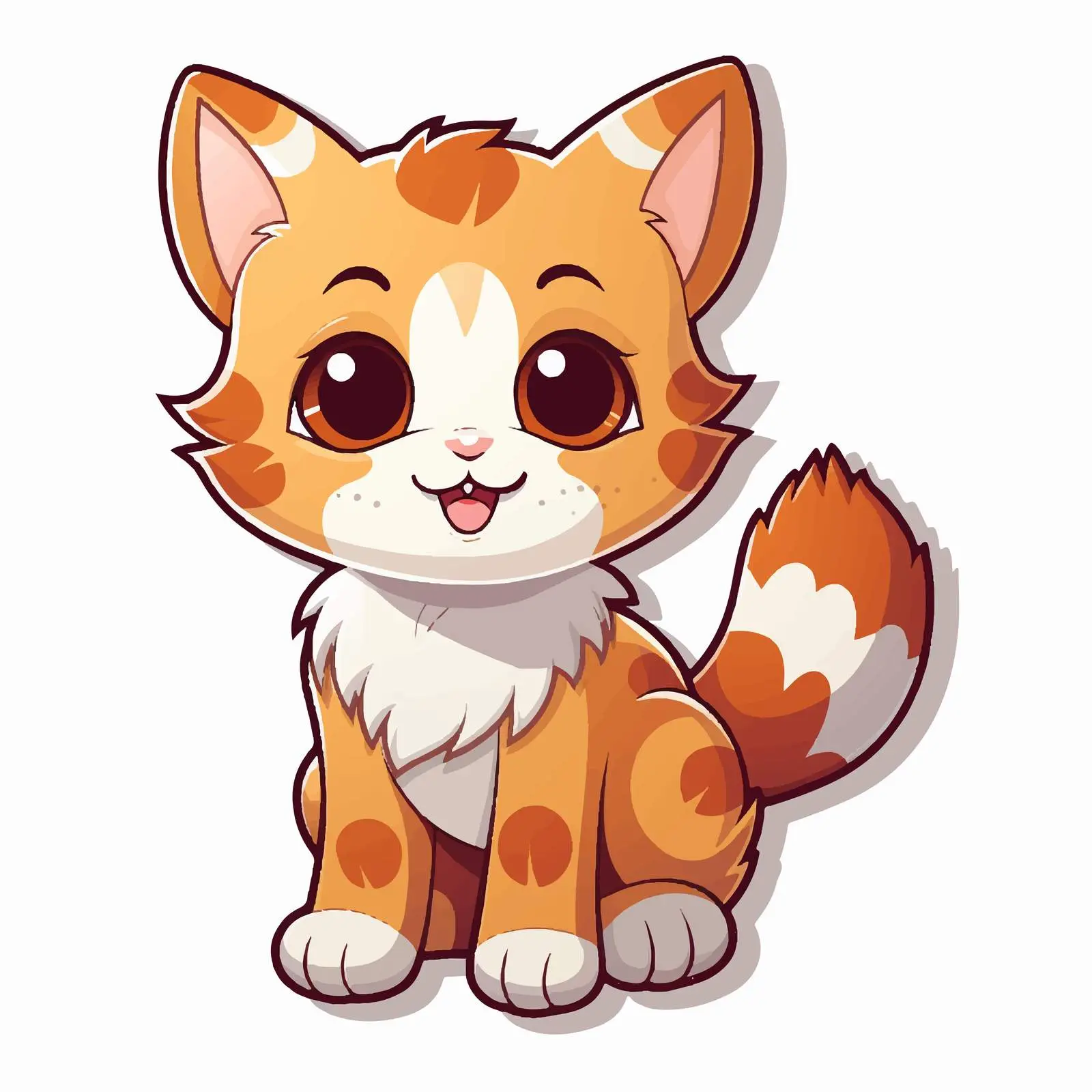 Whimsical Cat Cartoon Character Sticker Illustration — free download from Dotvec