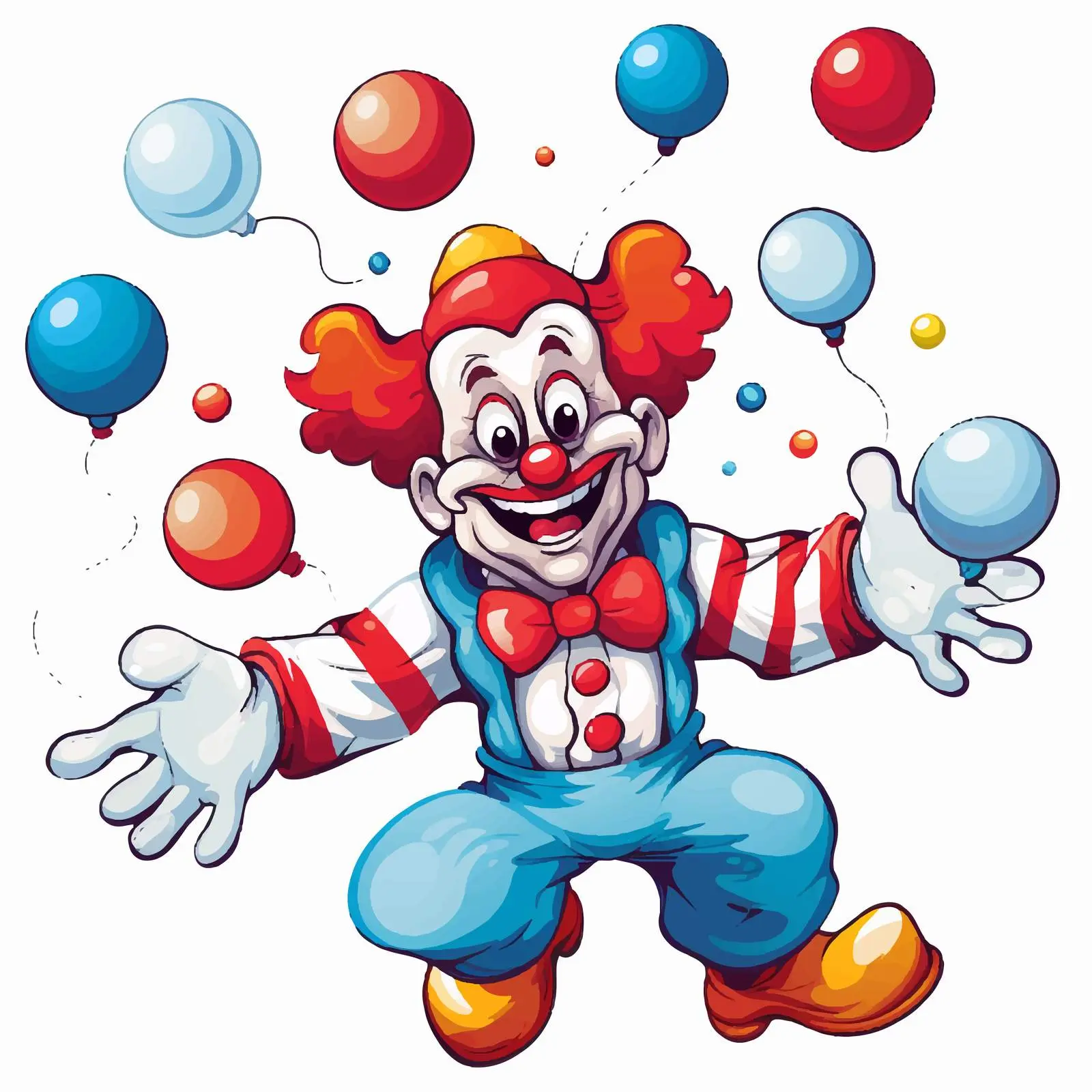 Colorful Clown Juggling Balls Vector Illustration — free download from Dotvec