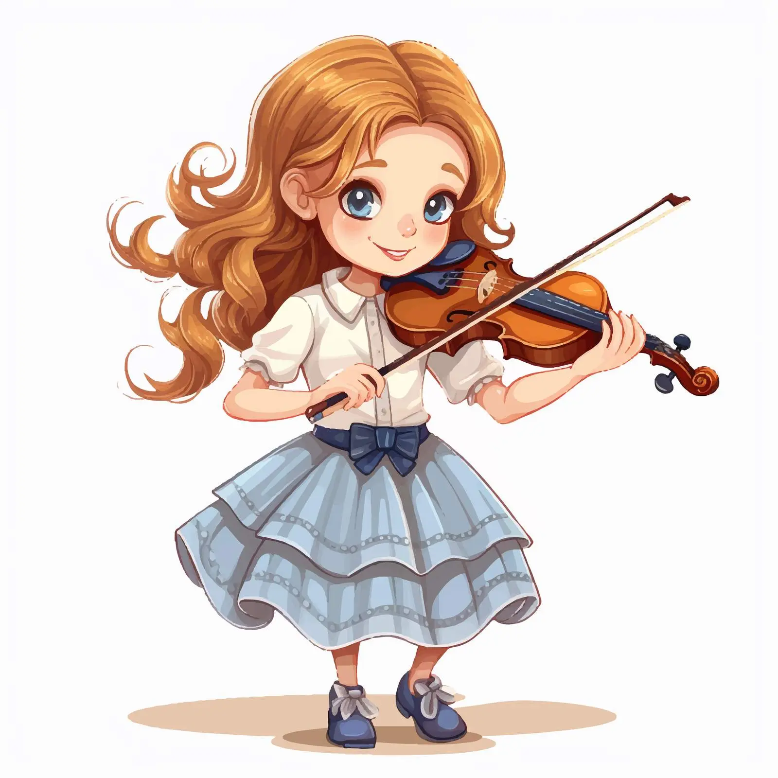 Girl Playing Violin with Musical Symbols – free soundtrack image from Dotvec