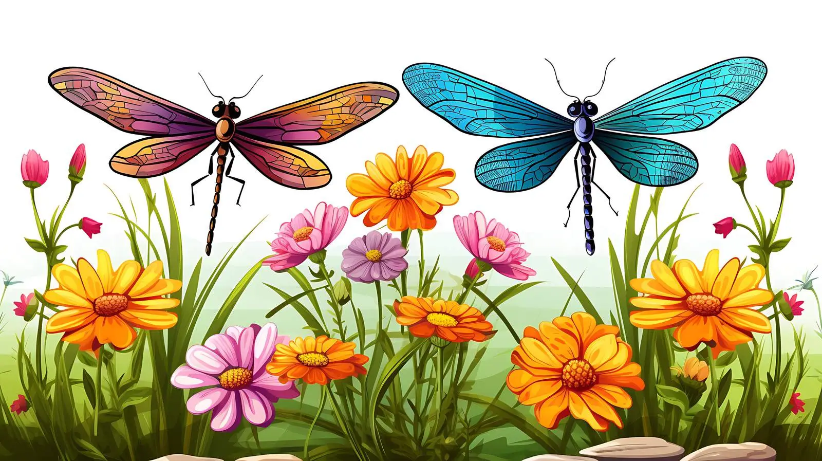 Insect Harmony Under Flower Canopy — free download from Dotvec