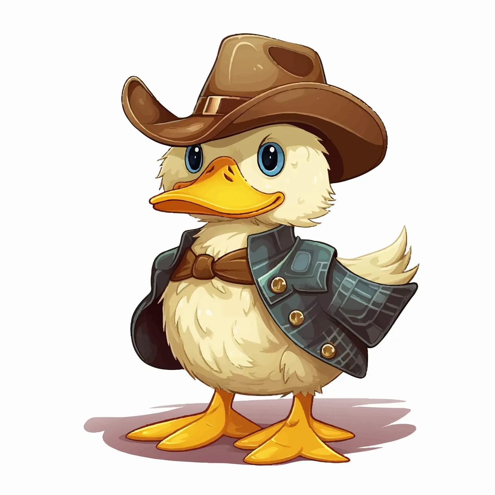 Cartoon Duck in Cowboy Costume Vector Illustration — free download from Dotvec