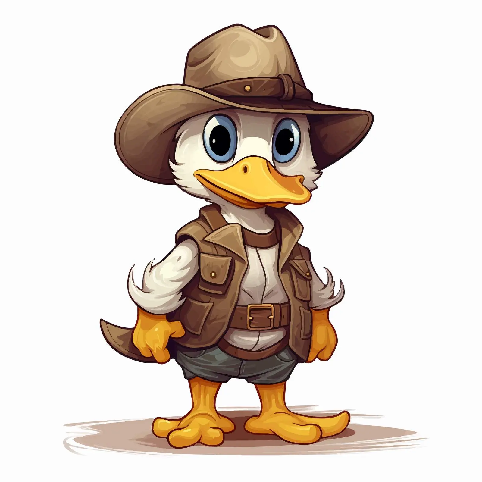 Cartoon Duck in Cowboy Costume Vector Illustration — free download from Dotvec