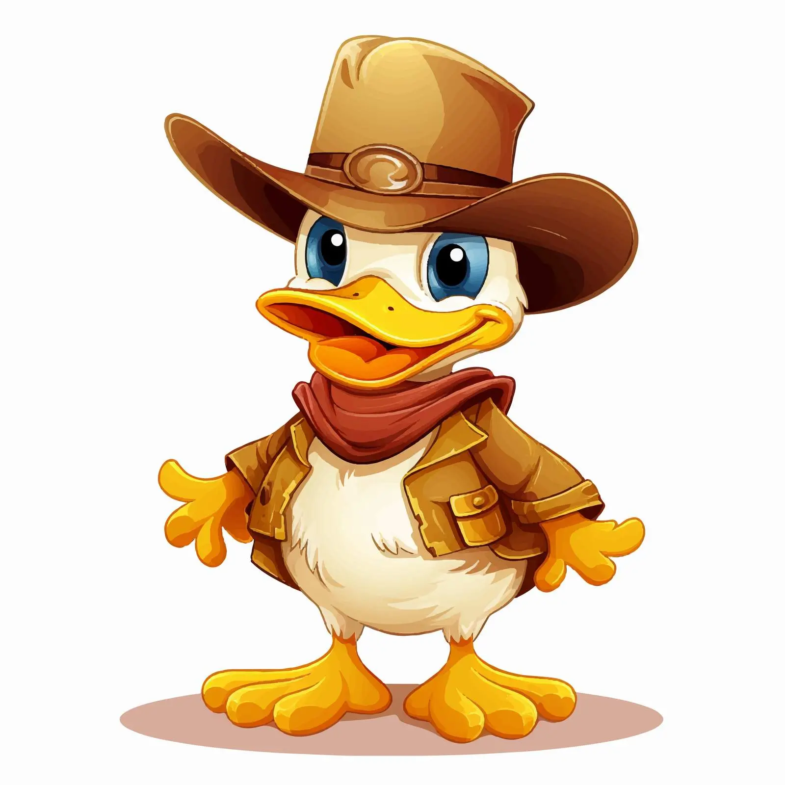 Cartoon Duck in Cowboy Costume Vector Illustration — free download from Dotvec