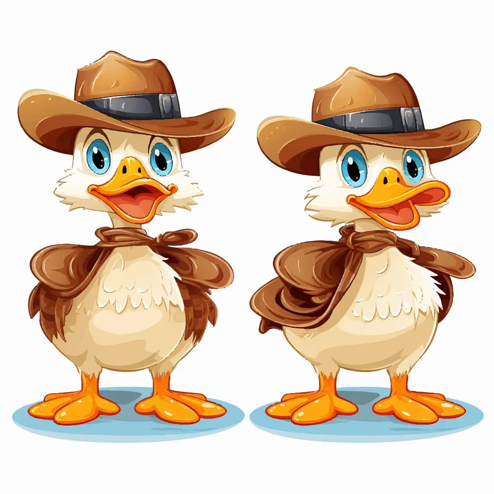 Cowboy-Themed Cartoon Ducks Vector Illustration – free cartoon network image from Dotvec