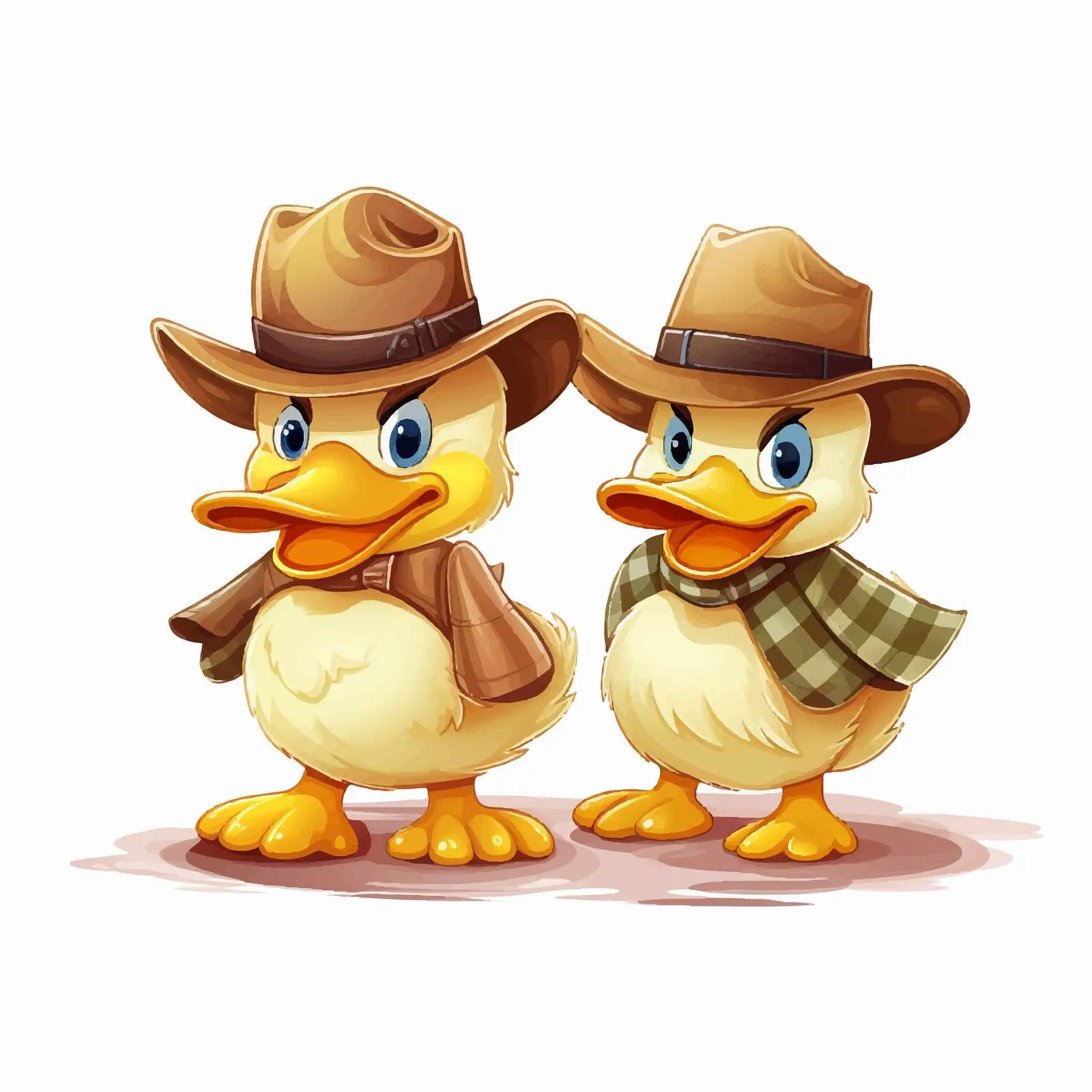 Cowboy-Themed Cartoon Ducks Illustration Vector — free download from Dotvec