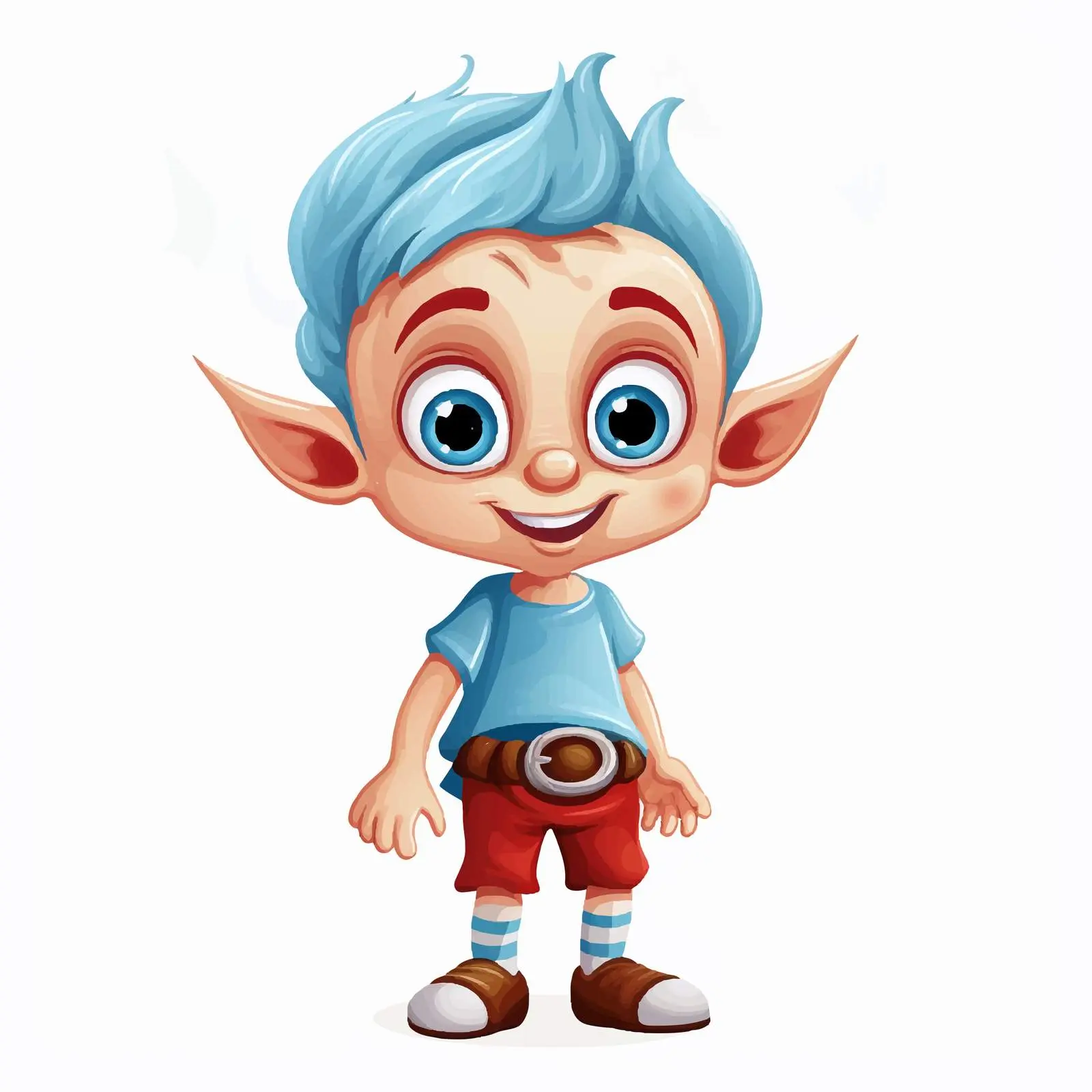 Smiling Cartoon Elf Child with Blue Eyes — free download from Dotvec