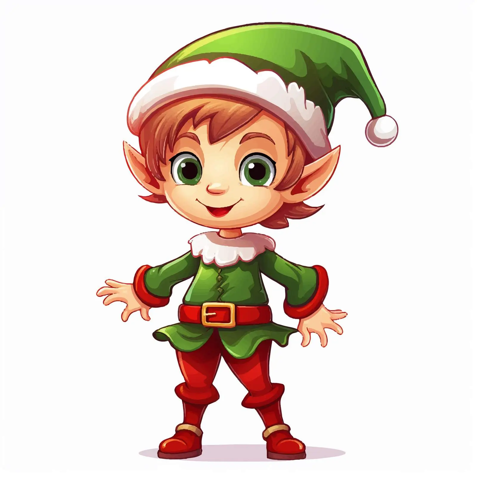 Traditional Holiday Cartoon Elf Vector Art — free download from Dotvec