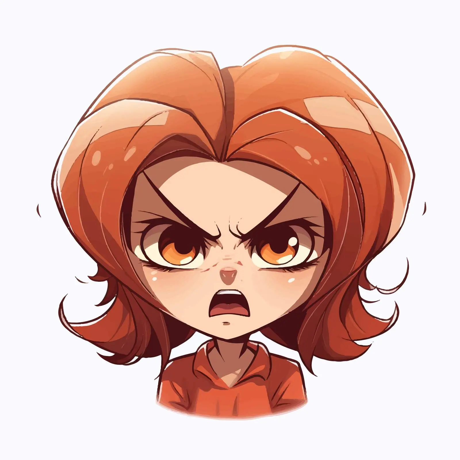 Cute Angry Cartoon Girl Vector Illustration — free download from Dotvec