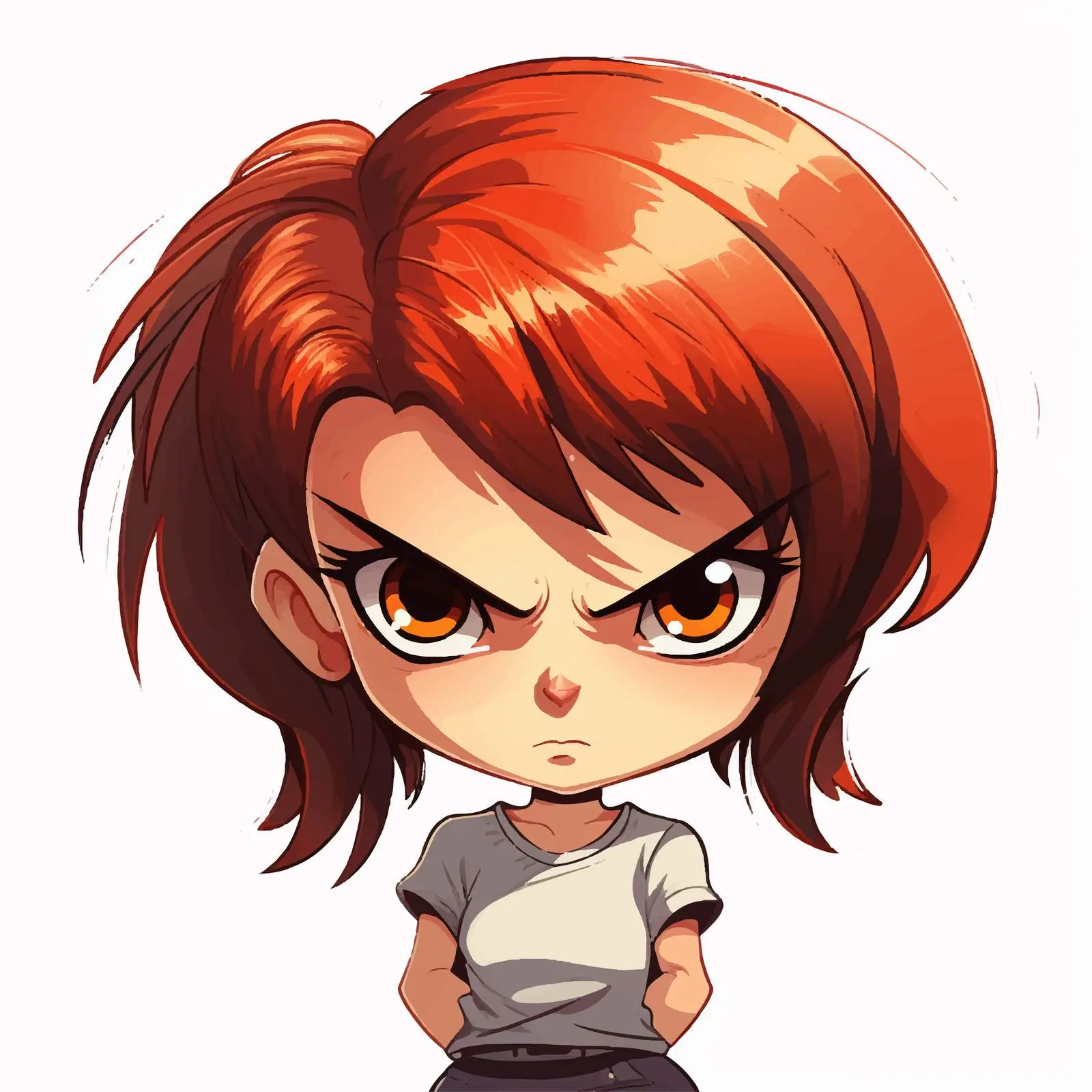 Cute Angry Cartoon Girl Vector Illustration — free download from Dotvec