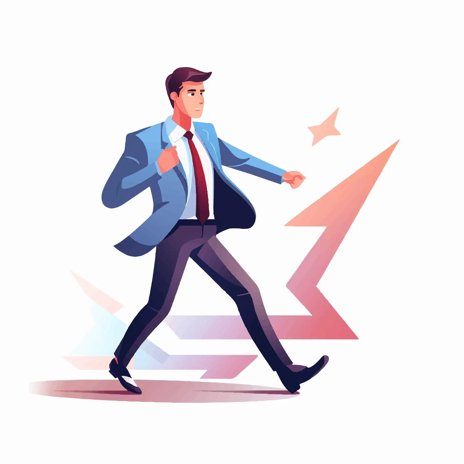 Businessman Running on Arrows Vectors — free download from Dotvec