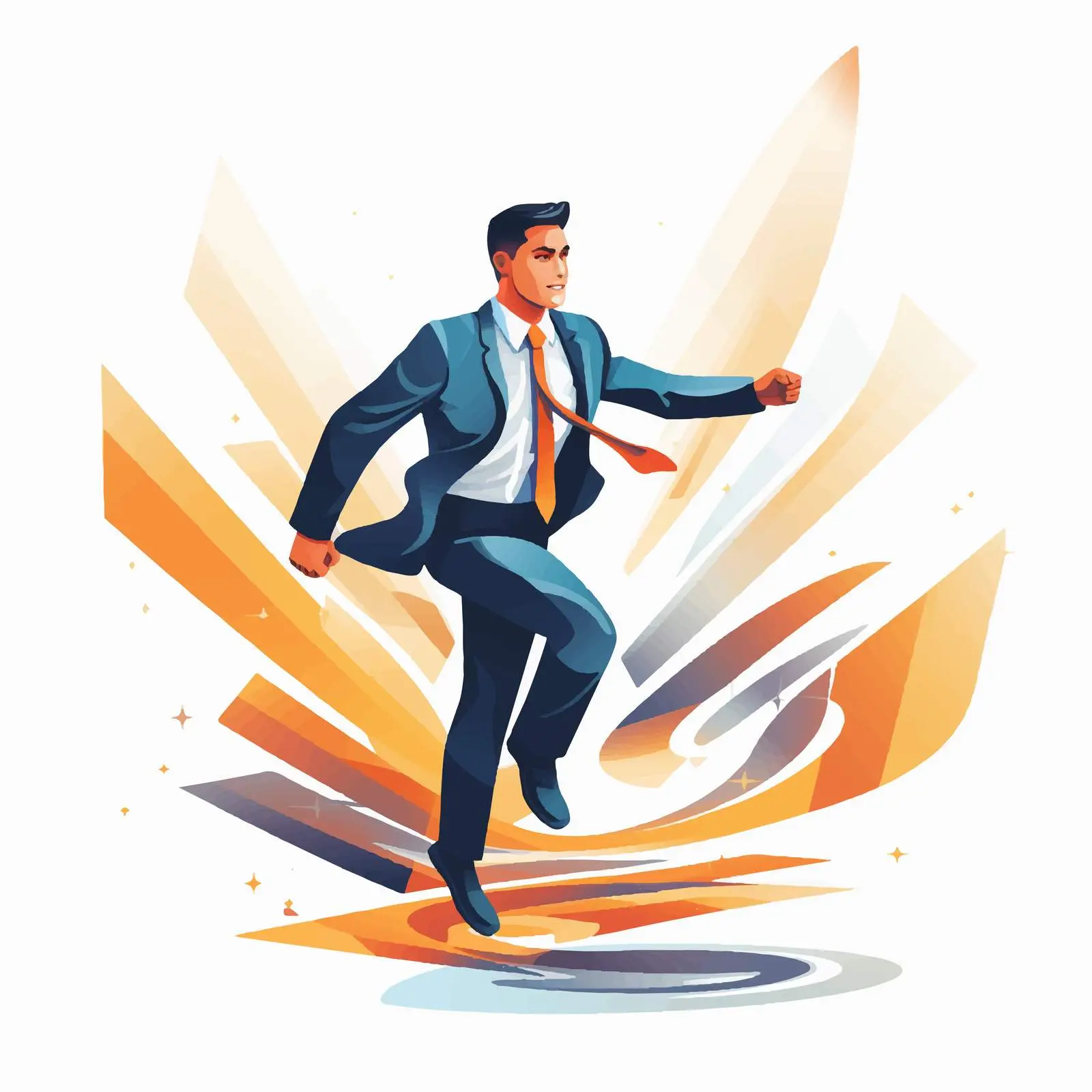 Businessman Running on Arrows Vector Illustration – free upward image from Dotvec