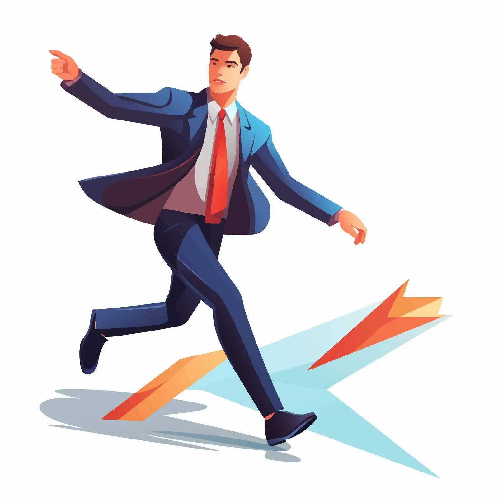 Businessman Running Towards Success Arrows — free download from Dotvec