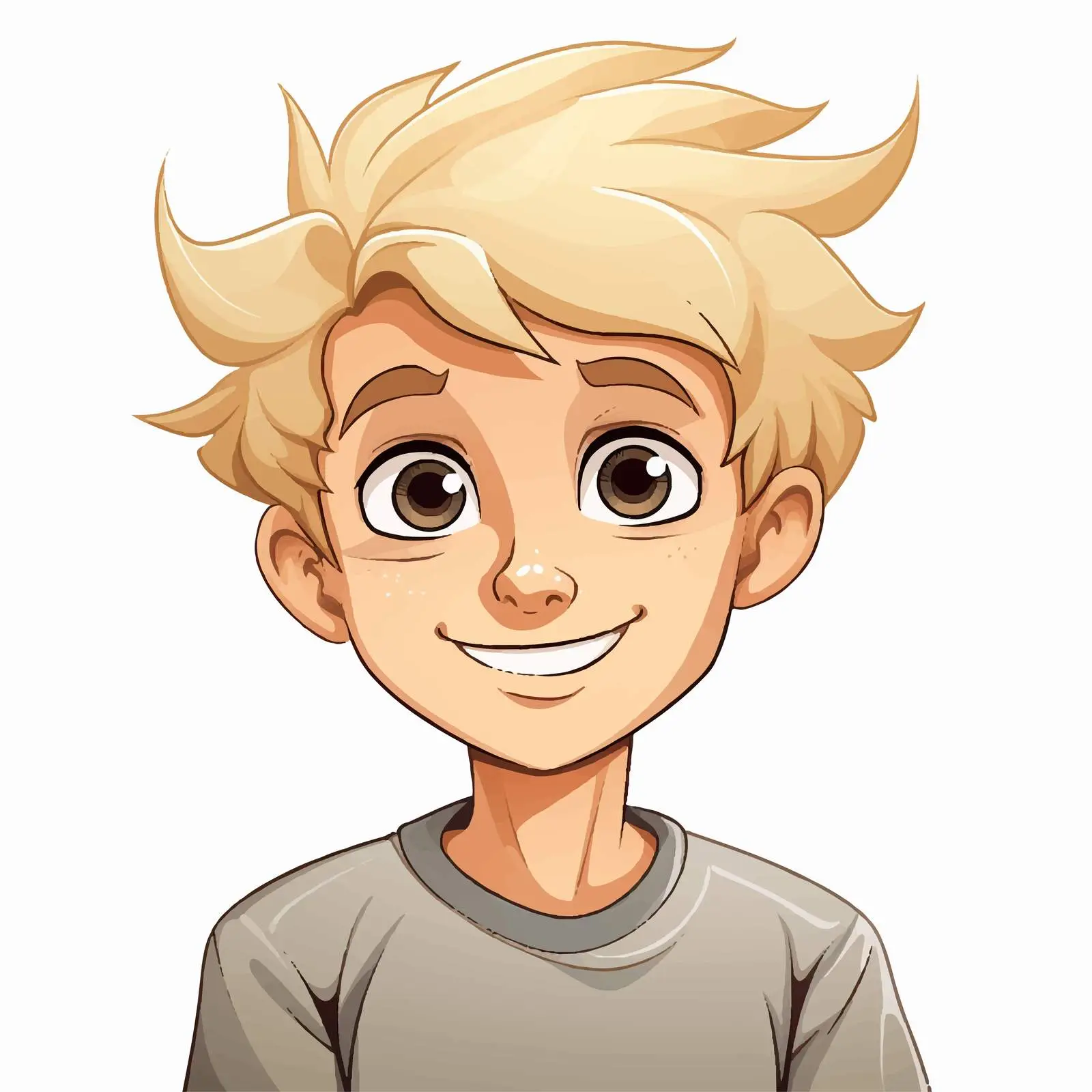 Cheerful Young Boy Vector with Blonde Hair — free download from Dotvec