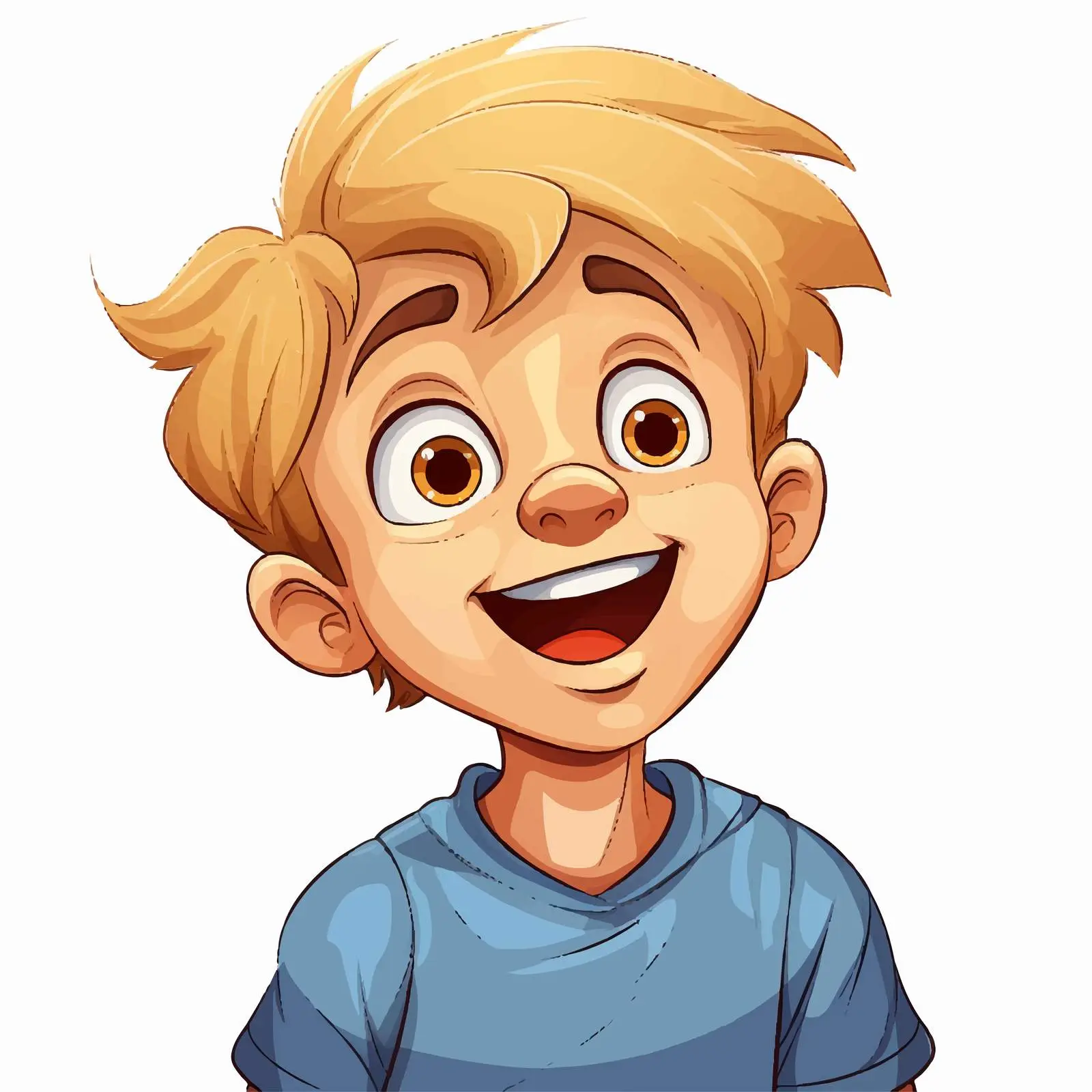 Cheerful Young Boy Vector Illustration — free download from Dotvec