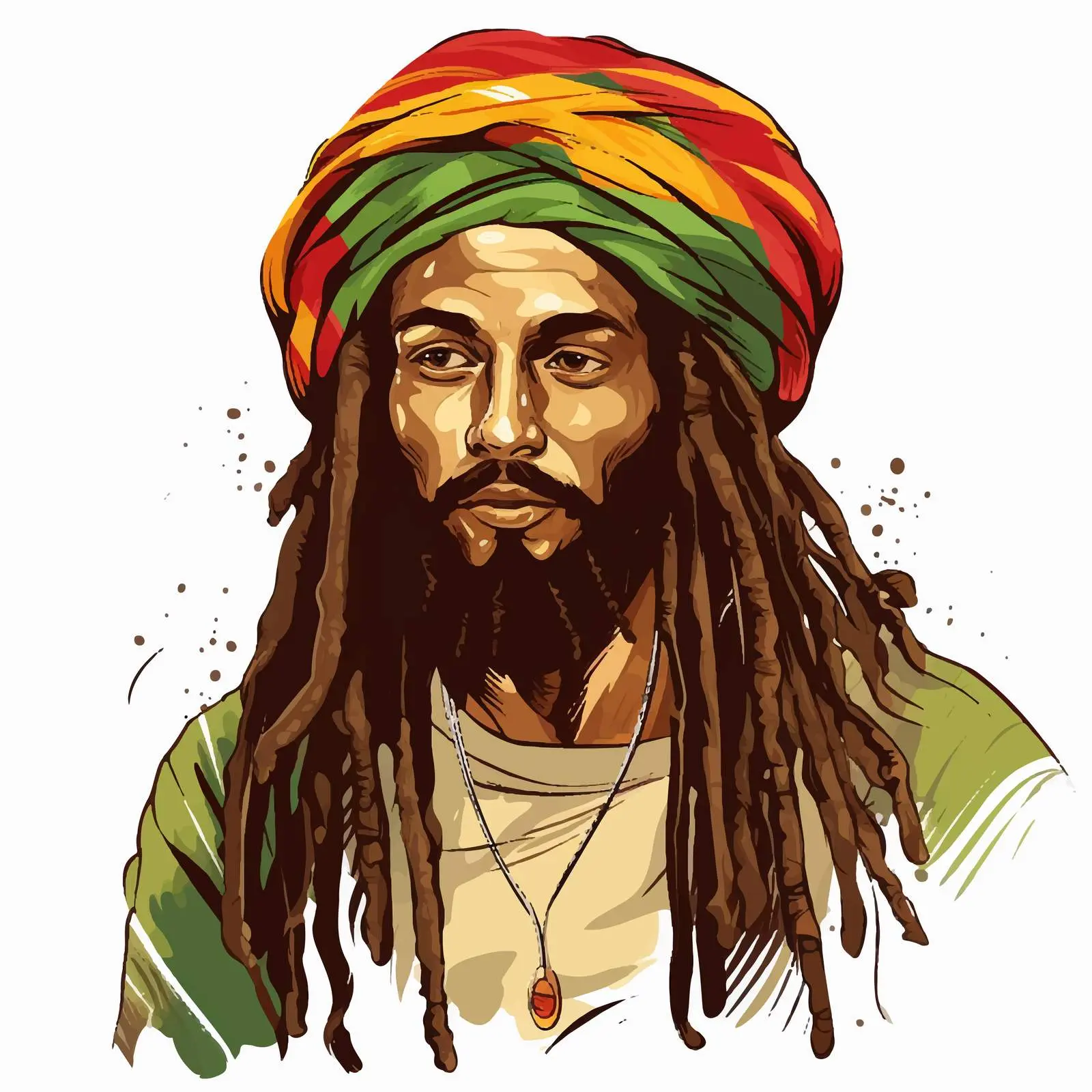 Rastafarian Man Cartoon Vector Illustration — free download from Dotvec