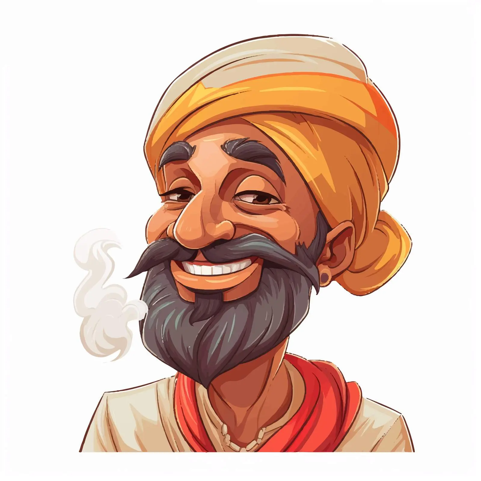 Smiling Figure with Turban Vector Illustration — free download from Dotvec