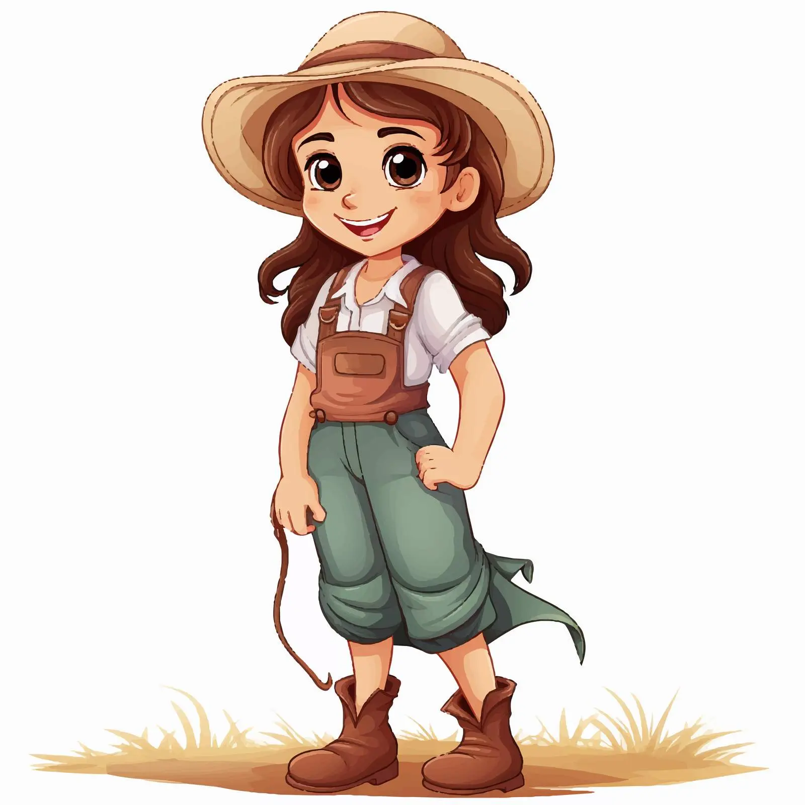 Young Girl Farmer Cartoon Vector Illustration — free download from Dotvec