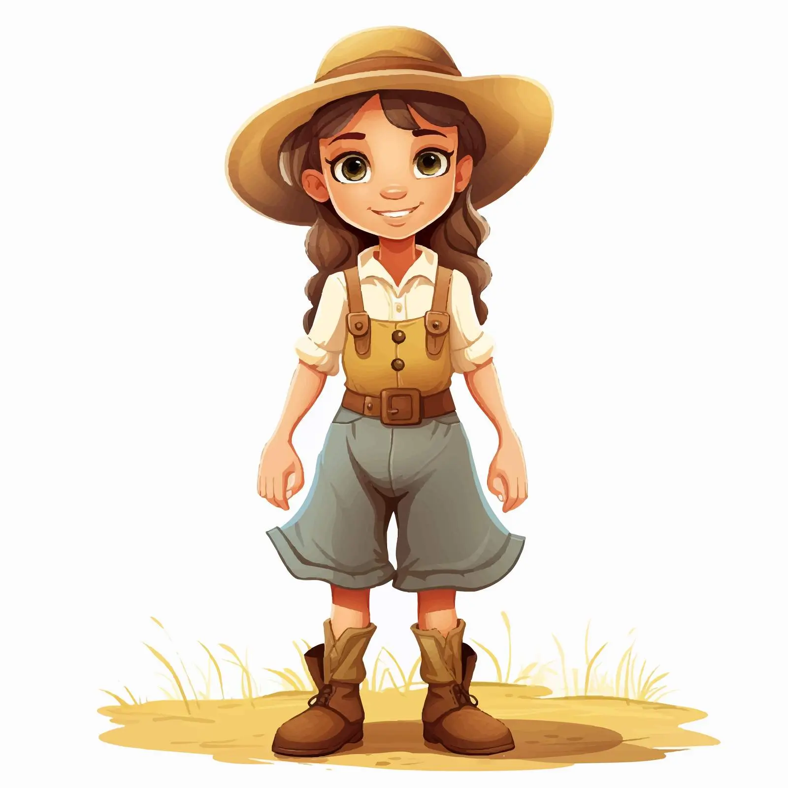 Young Girl Farmer Cartoon Vector Illustration — free download from Dotvec