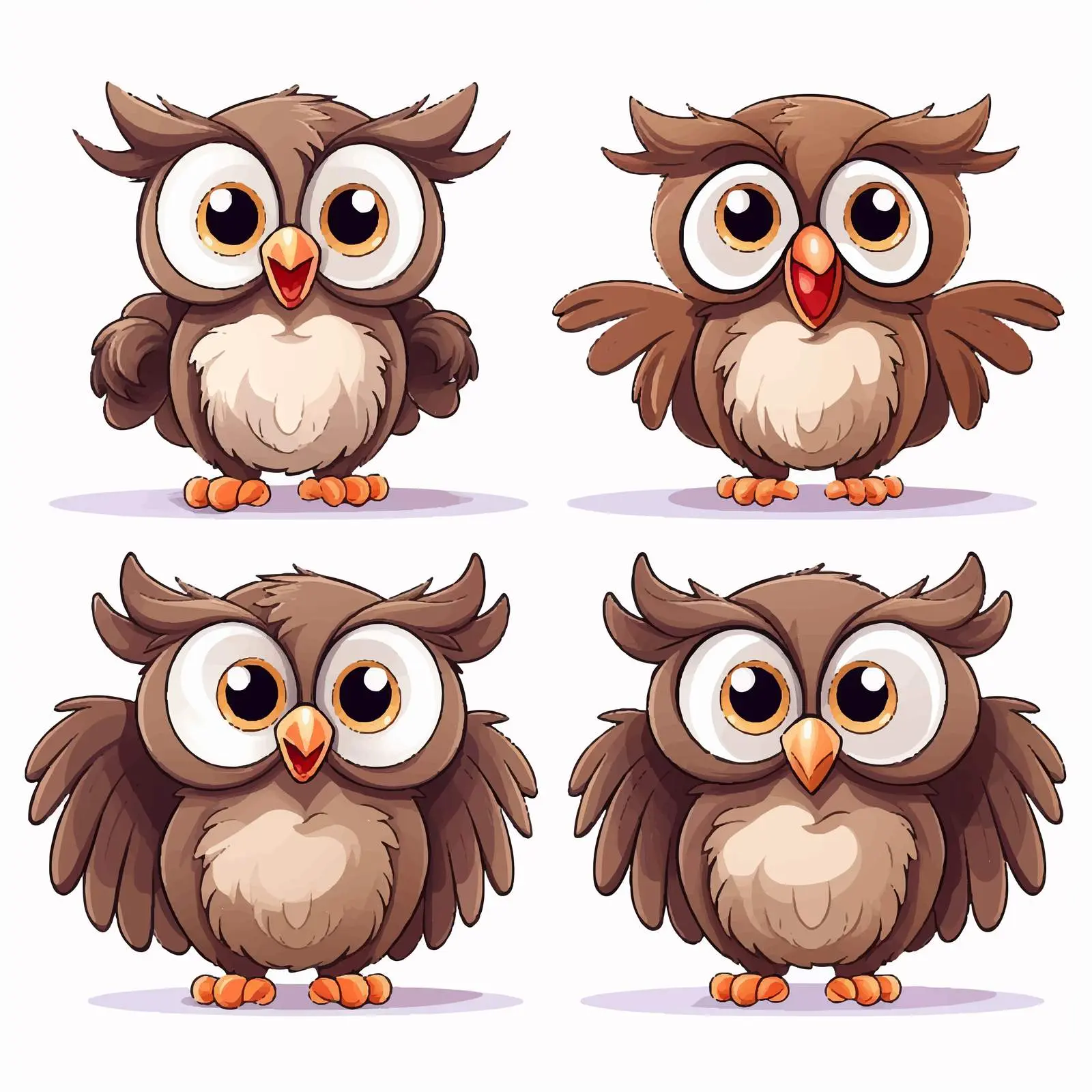 Cartoon Owls with Open and Closed Signs — free download from Dotvec