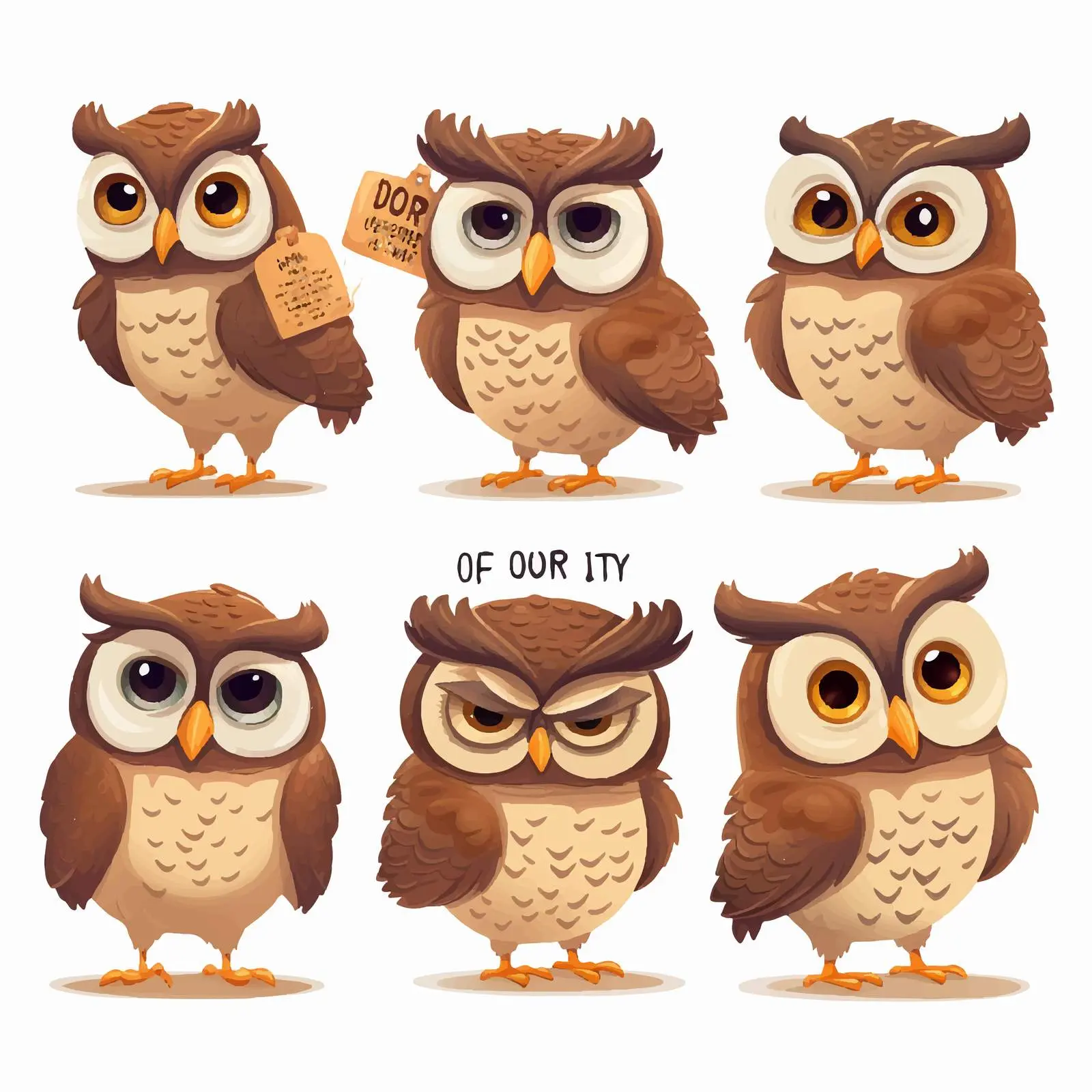 Cartoon Owls Signage Open Closed Status — free download from Dotvec