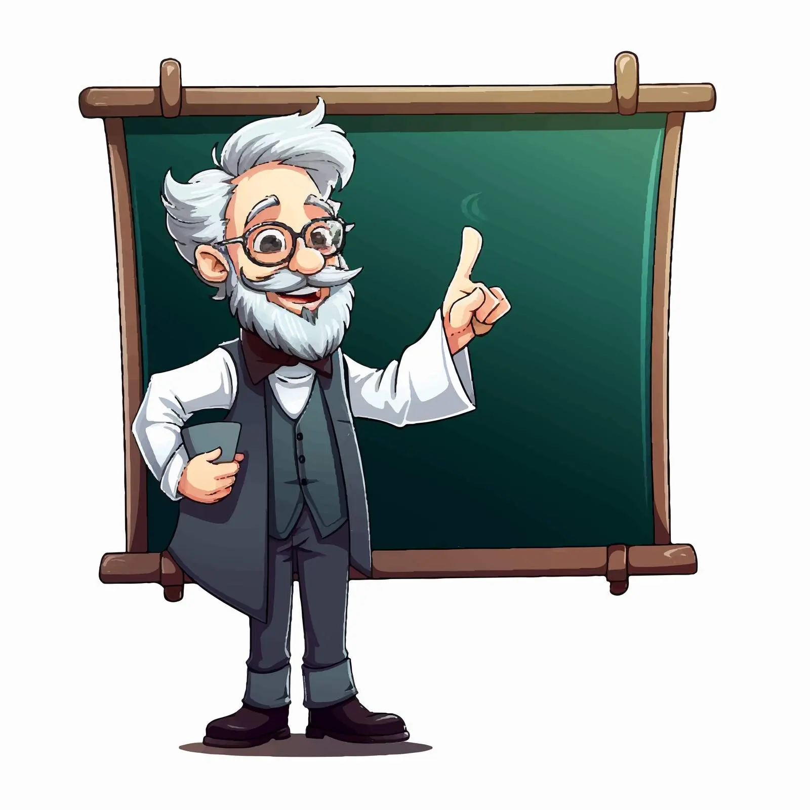 Cartoon Professor Pointing at Empty Blackboard Vector — free download from Dotvec