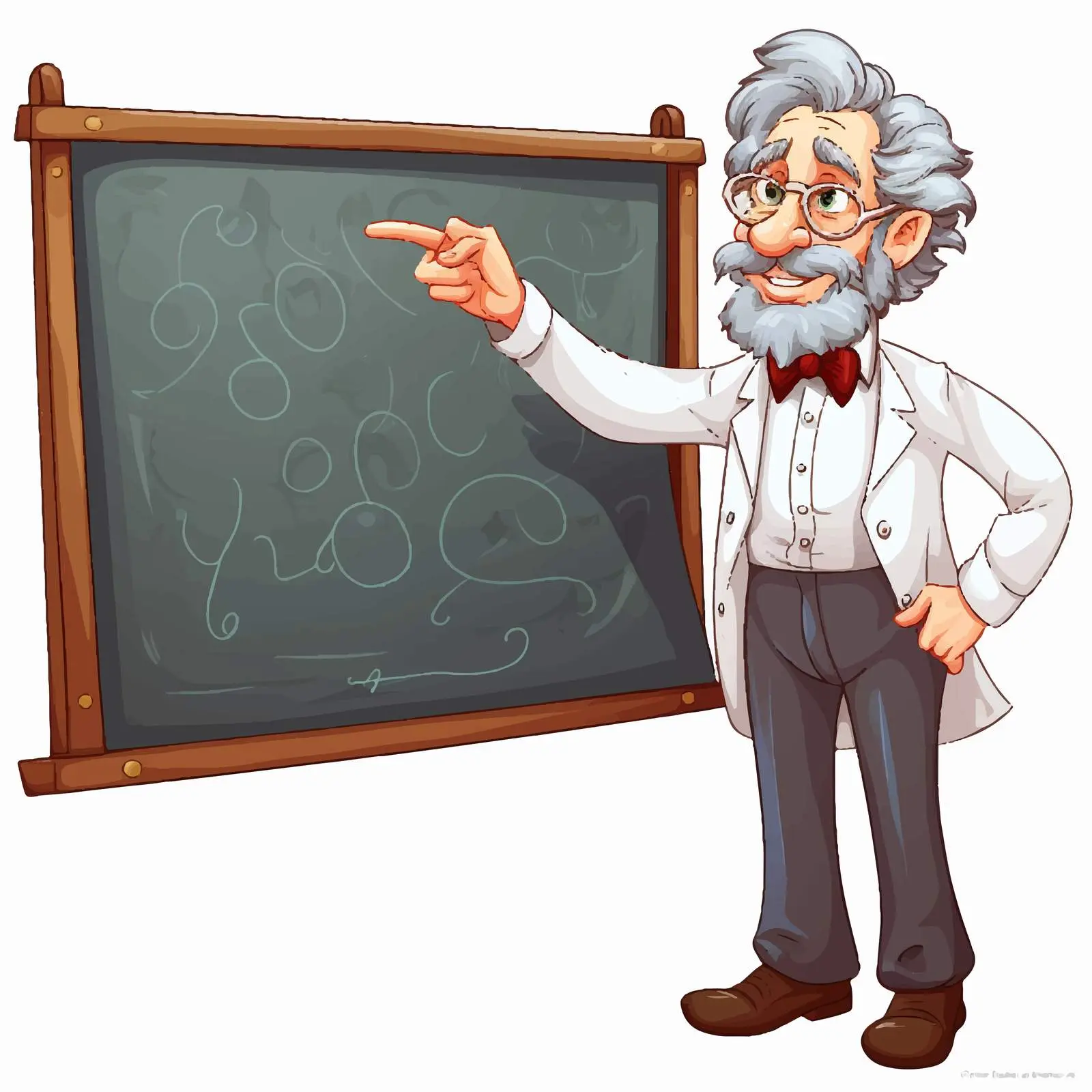 Cartoon Professor Pointing at Empty Blackboard Vector — free download from Dotvec