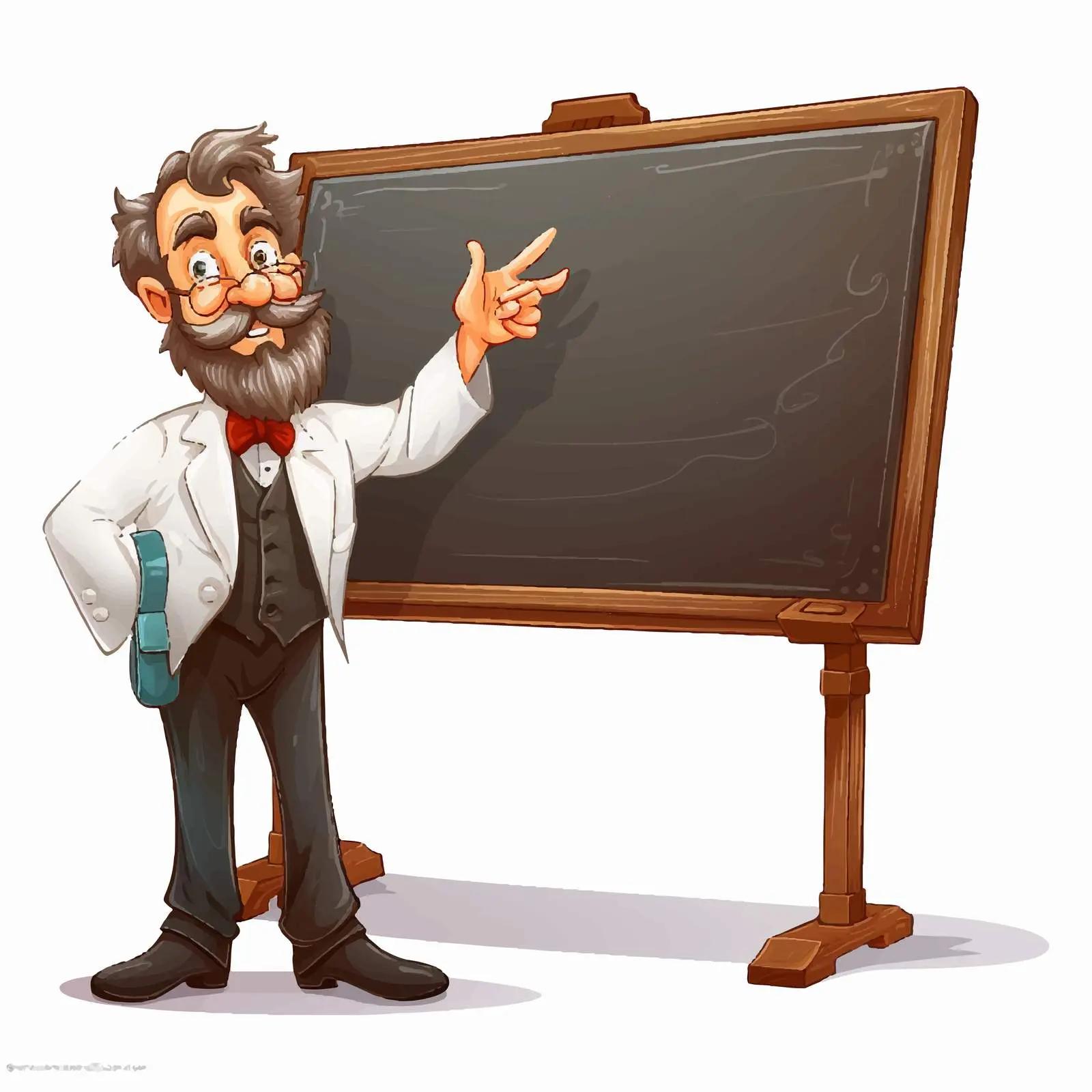 Cartoon Professor Pointing at Empty Blackboard Vector — free download from Dotvec