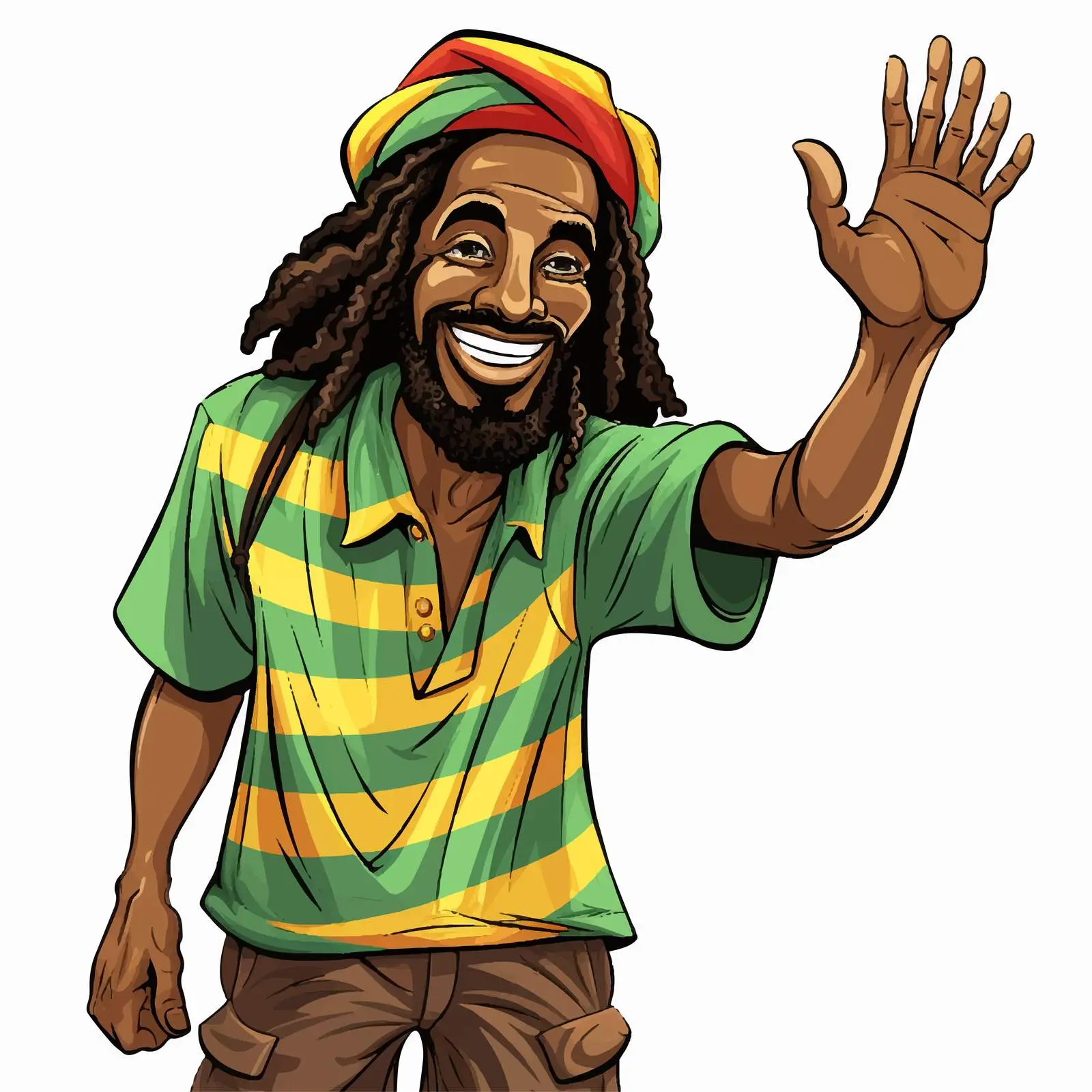 Rastafarian Man Welcoming Gesture Vector Art – free gesturing image from Dotvec