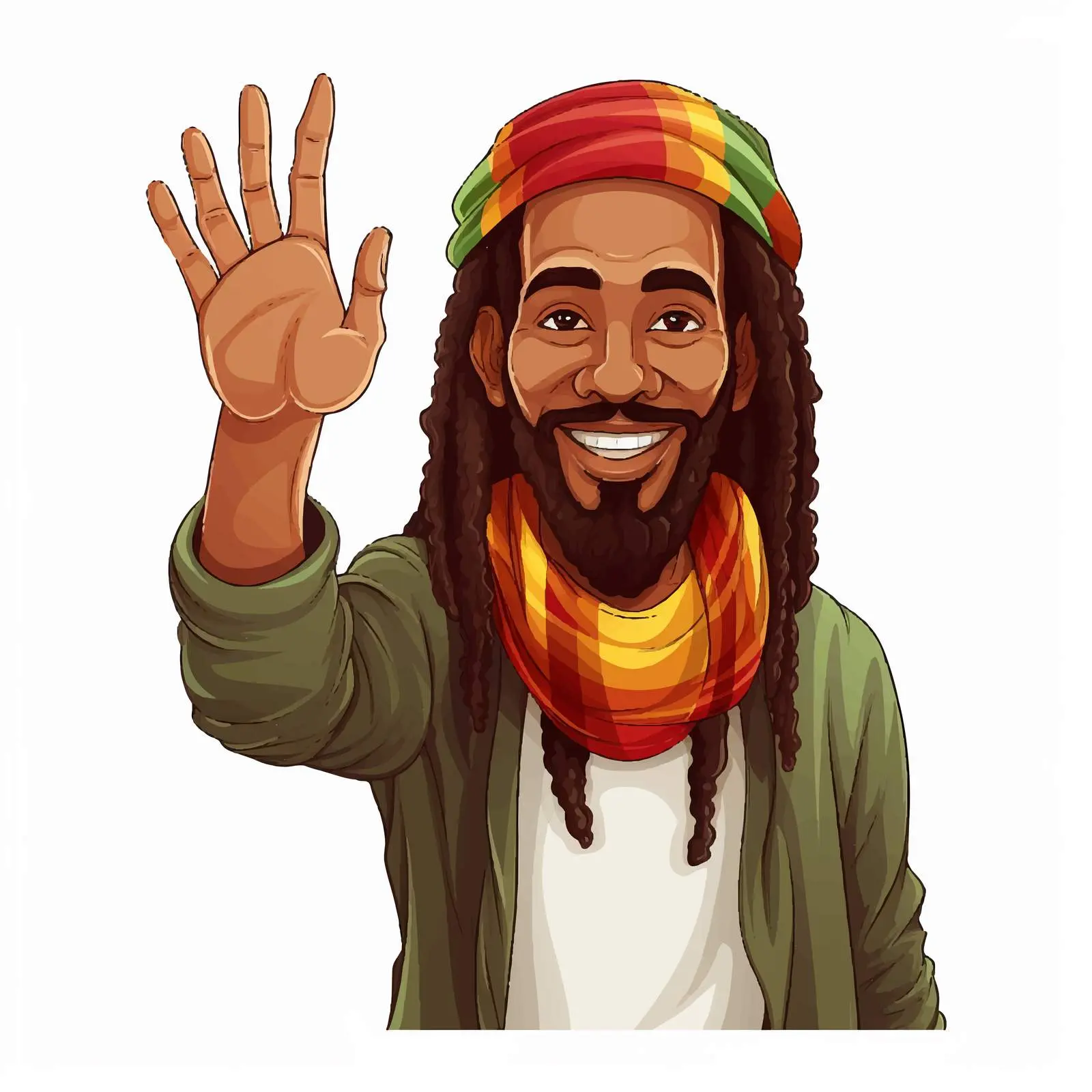 Rastafarian Man Welcoming Gesture Vector — free download from Dotvec