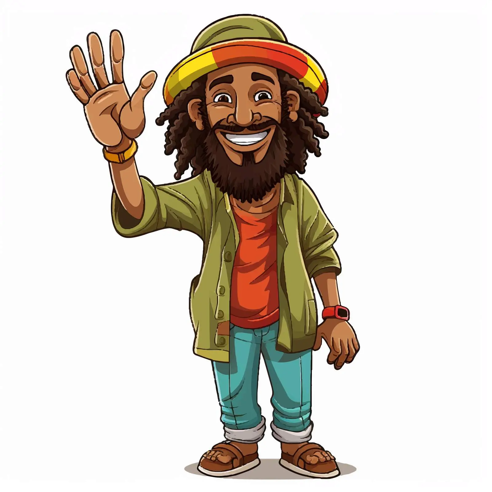 Friendly Rastafarian Man Vector Illustration — free download from Dotvec