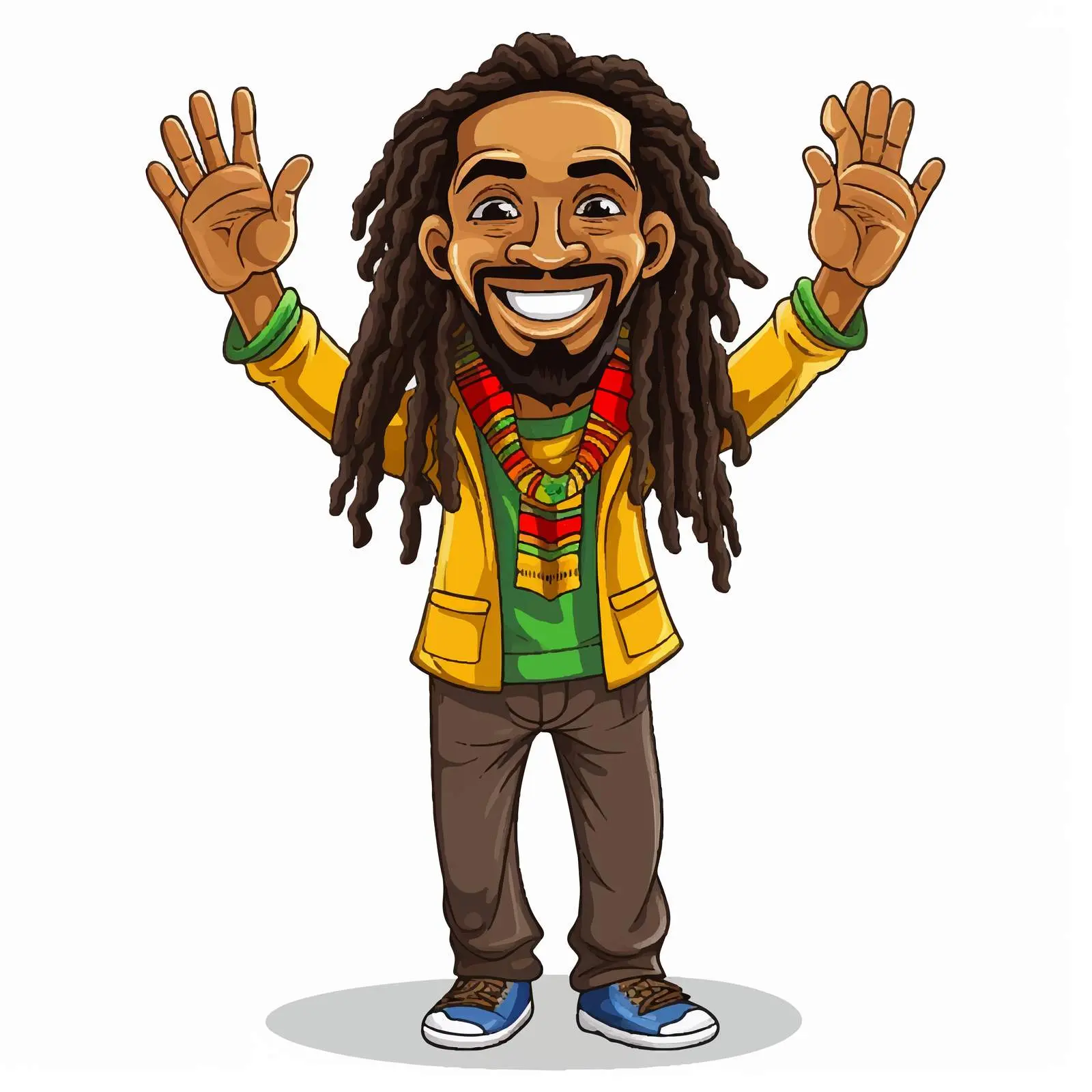 Friendly Rastafarian Man Welcoming Gesture Vector — free download from Dotvec