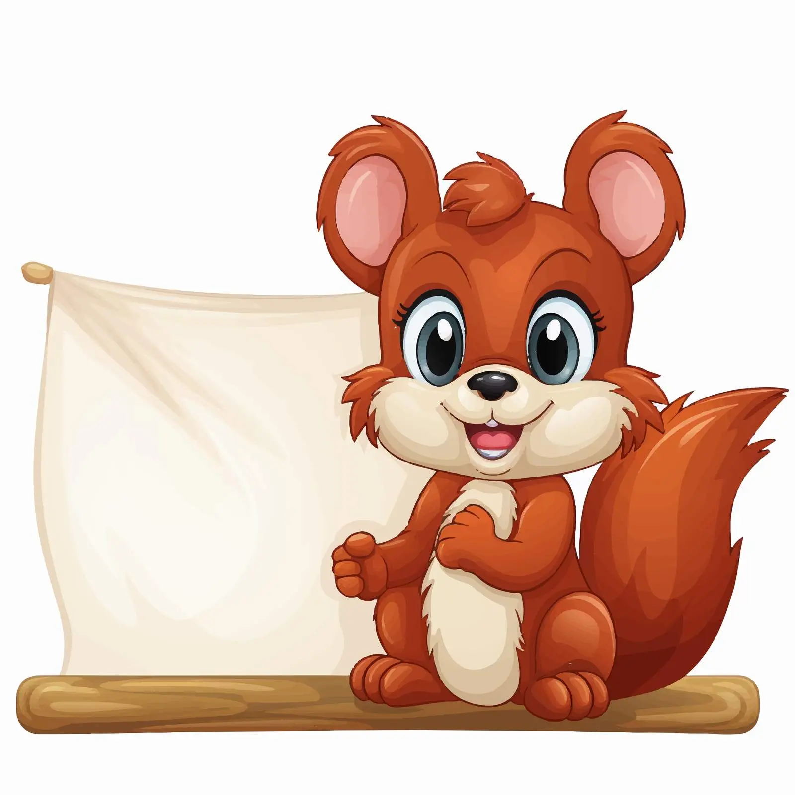 Cartoon Squirrel with Blank Festive Banner — free download from Dotvec