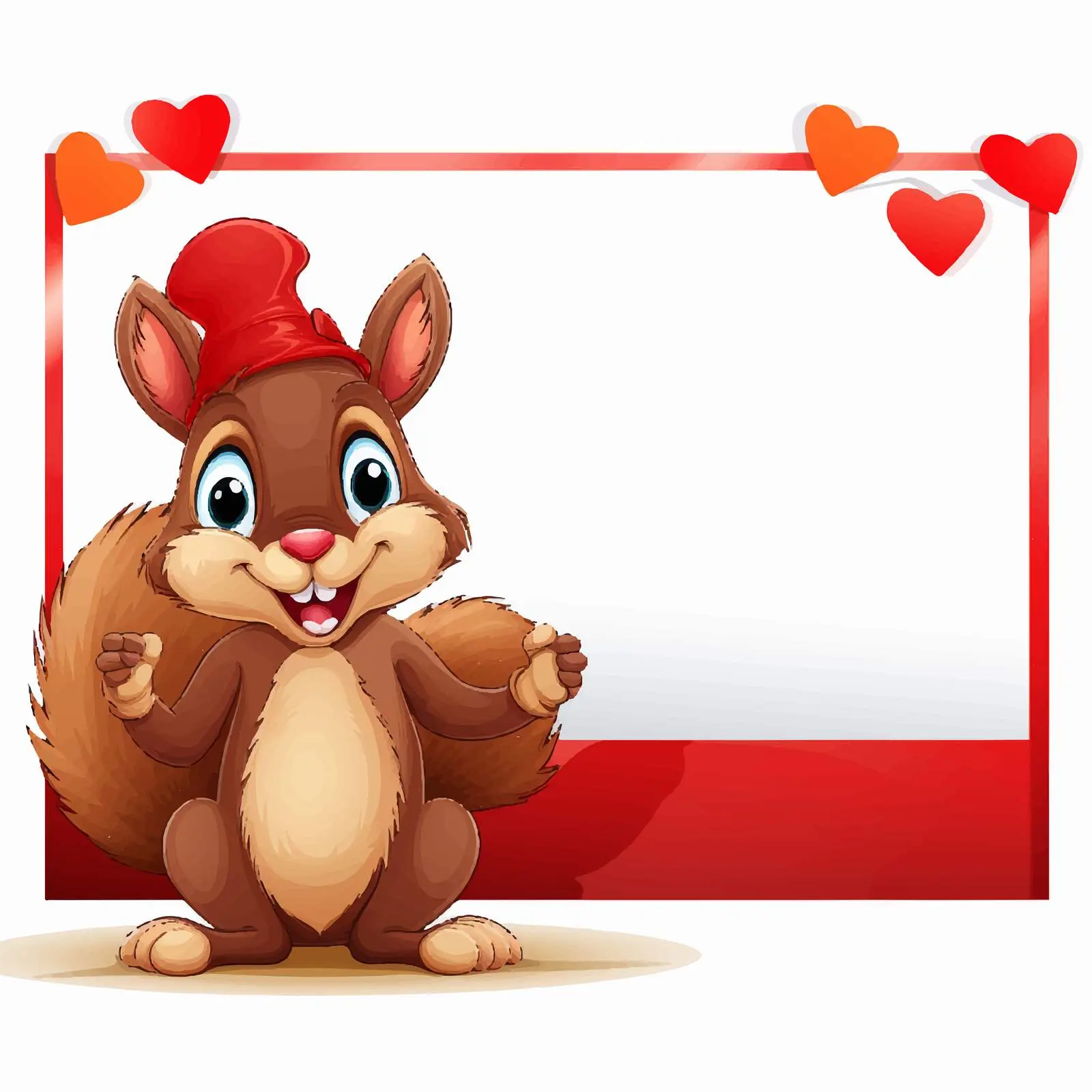 Cartoon Squirrel with Blank Festive Banner Vector — free download from Dotvec