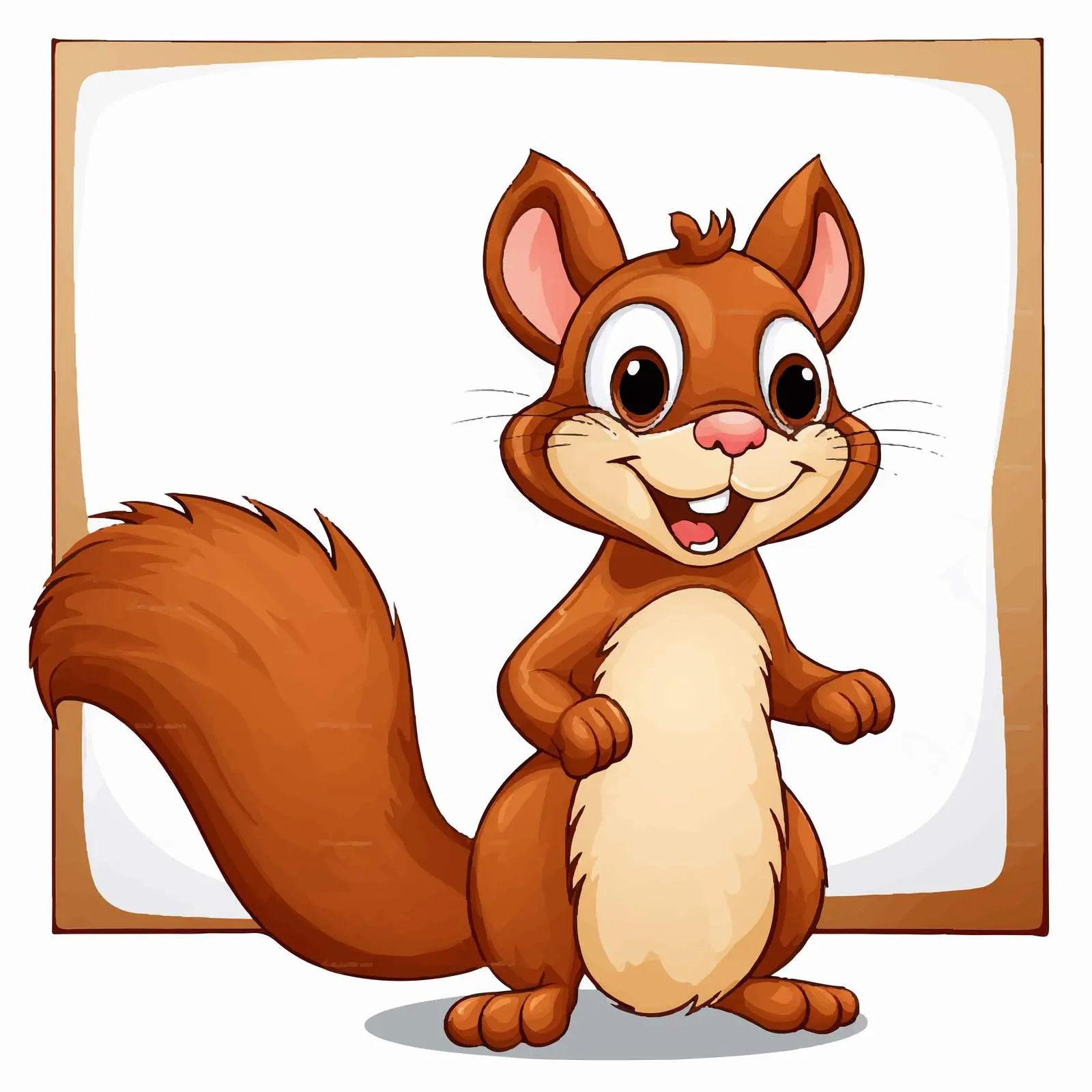 Cartoon Squirrel with Blank Sign Vector Illustration — free download from Dotvec