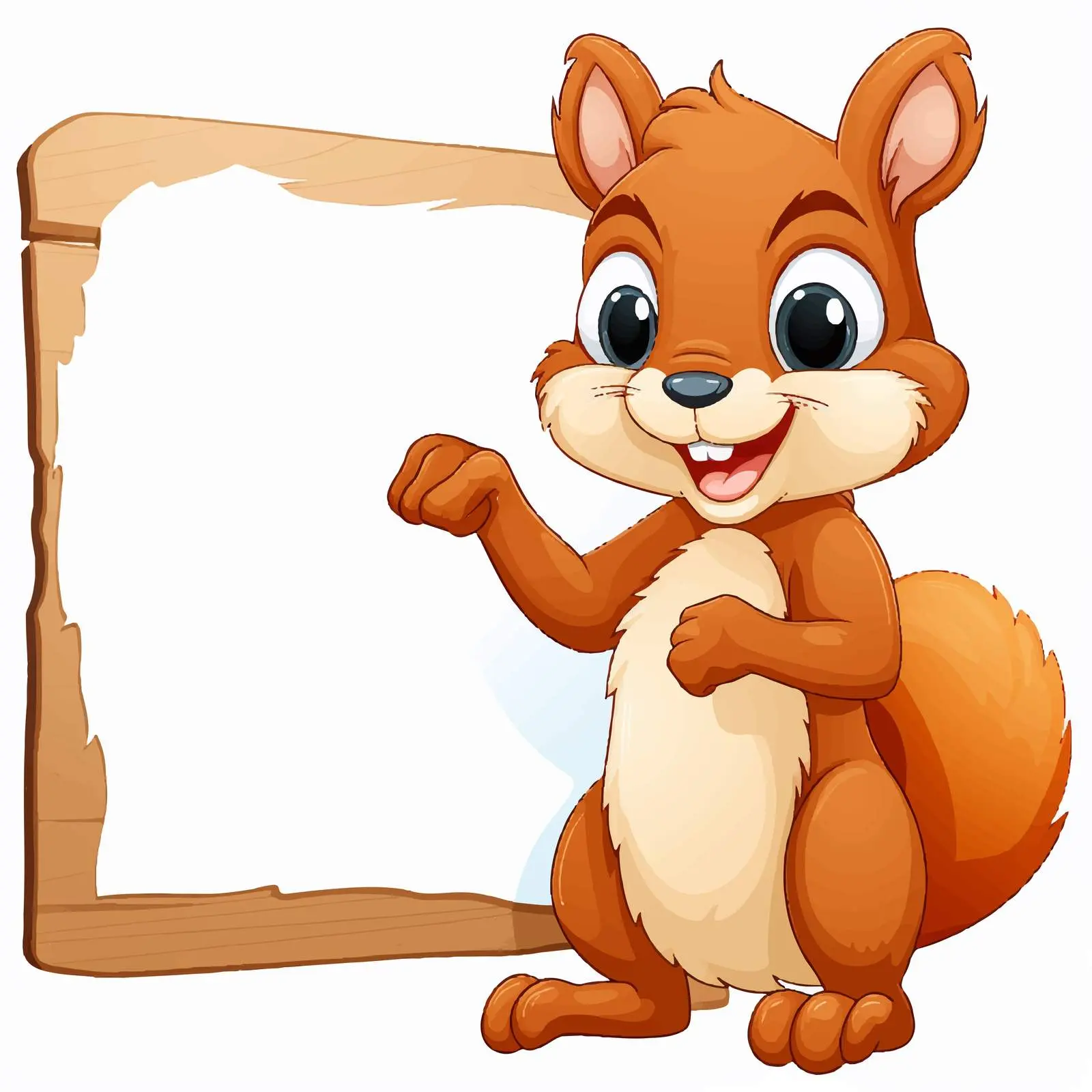 Cartoon Squirrel Beside Large Blank Sign Vector — free download from Dotvec