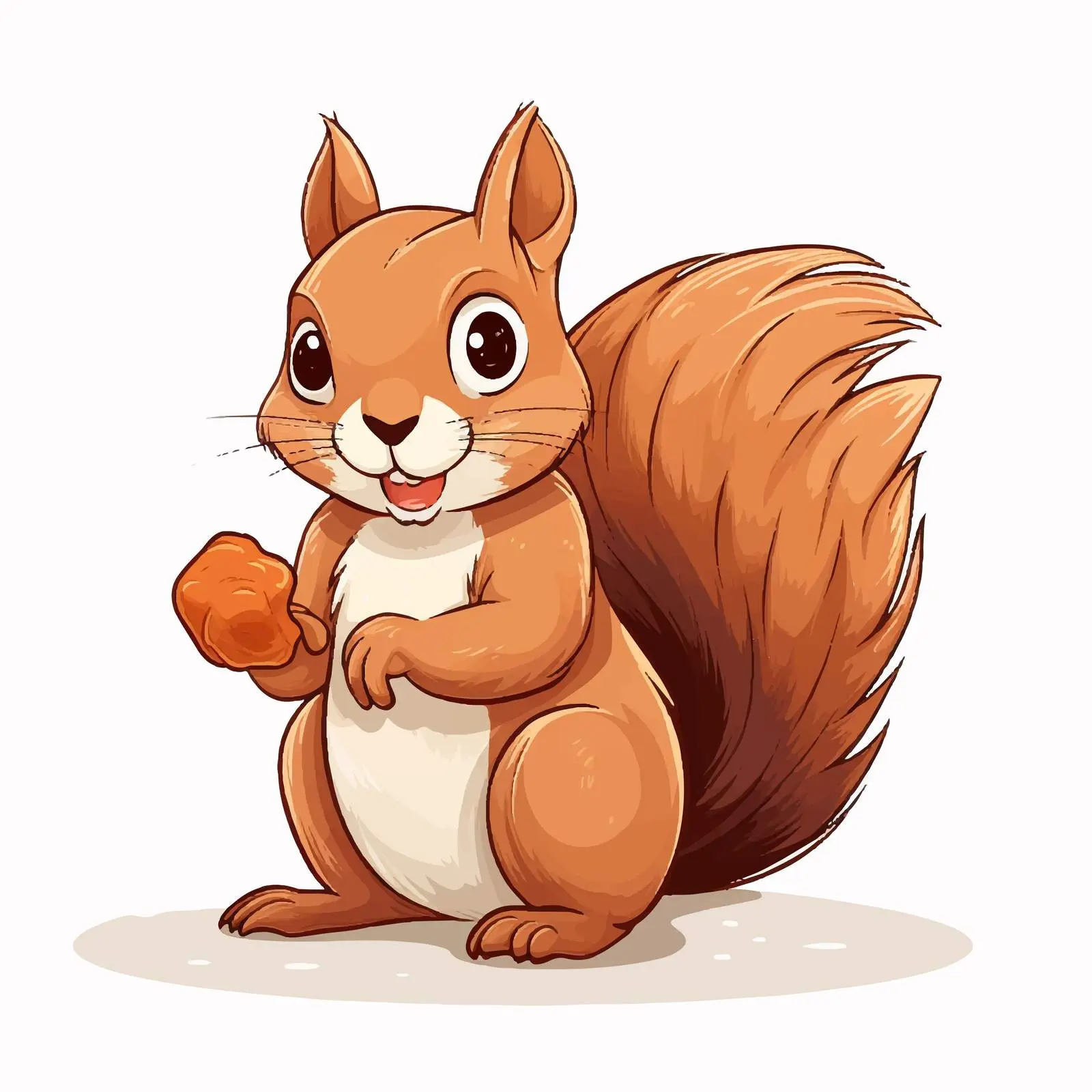 Cartoon Squirrel with Nuts on Clear Day Vector – free squirrels image from Dotvec