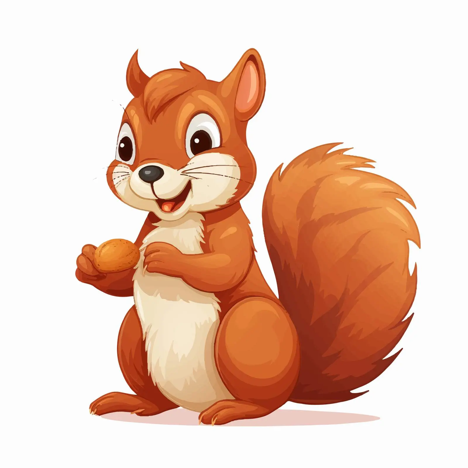 Cartoon Squirrel with Nuts on Clear Day Vector — free download from Dotvec