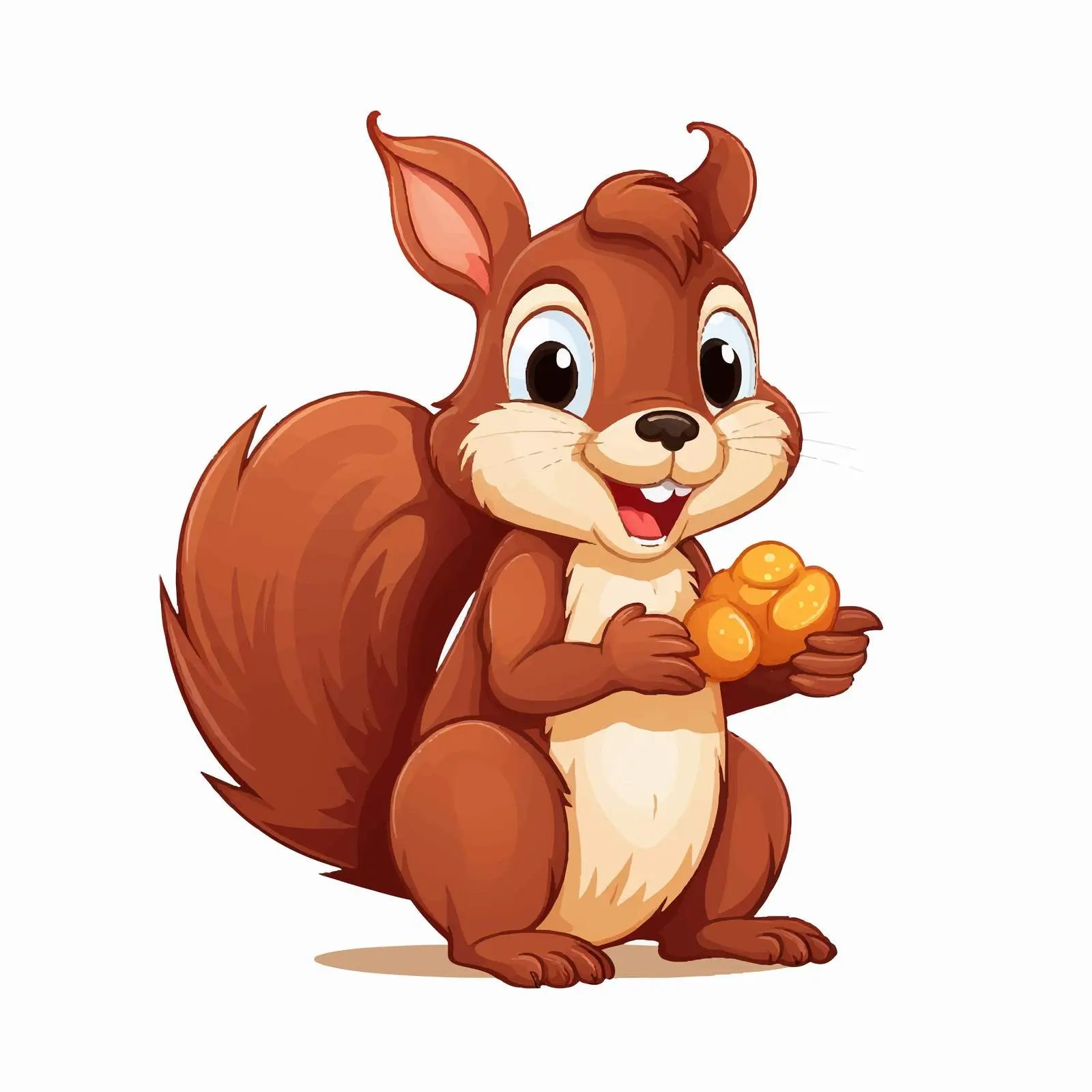 Cartoon Squirrel with Nuts on a Clear Day — free download from Dotvec