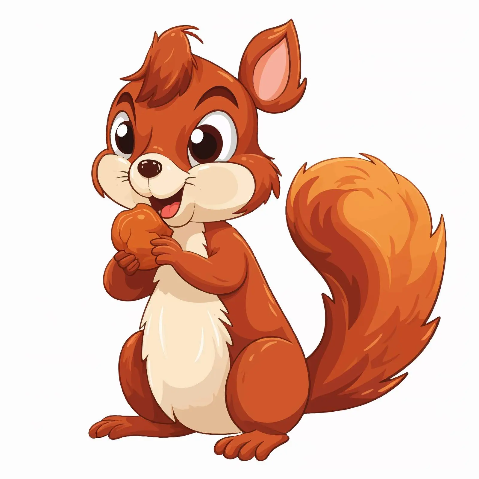 Cartoon Squirrel with Nuts on Clear Day — free download from Dotvec