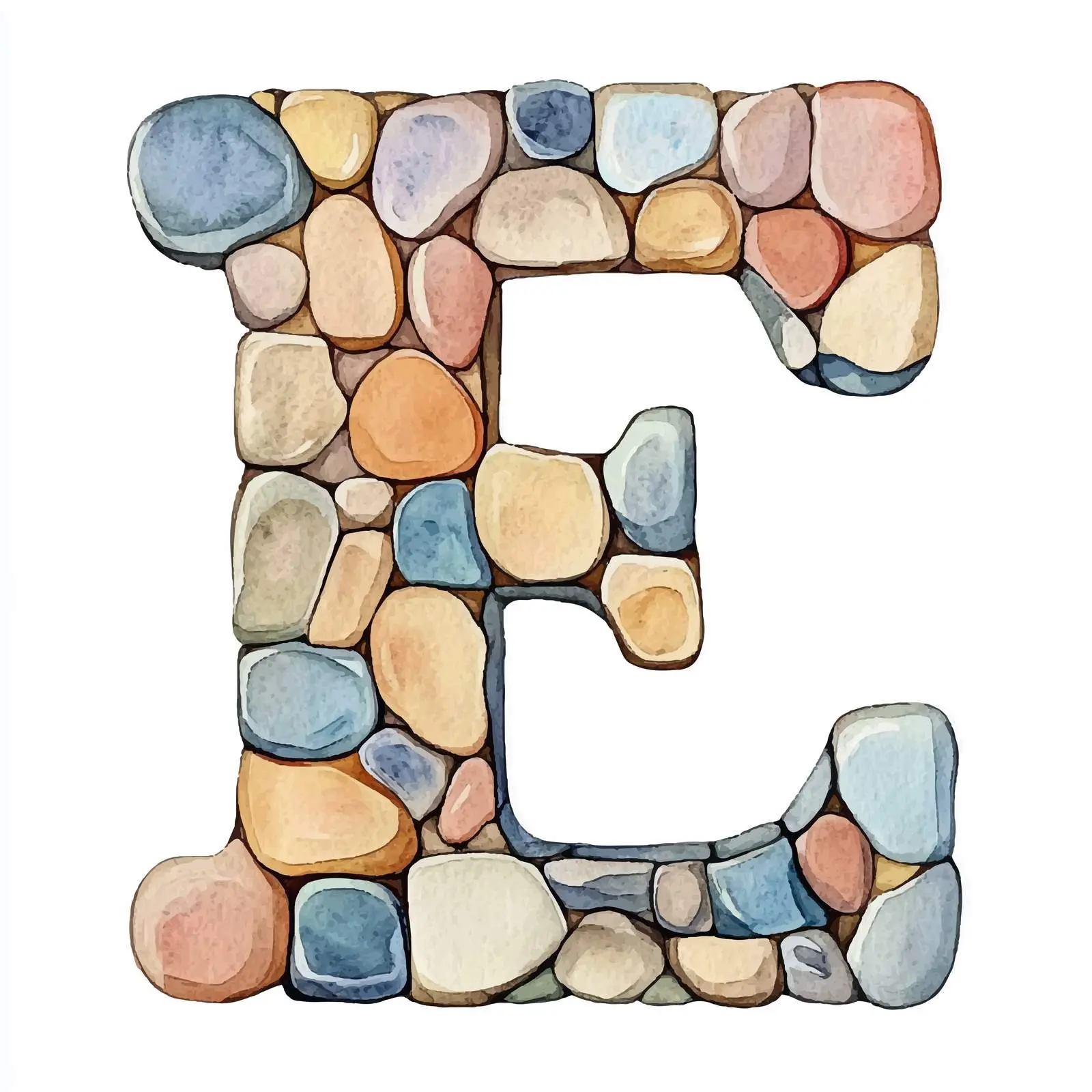 Hand-Drawn Watercolor Stone Alphabet Vectors — free download from Dotvec