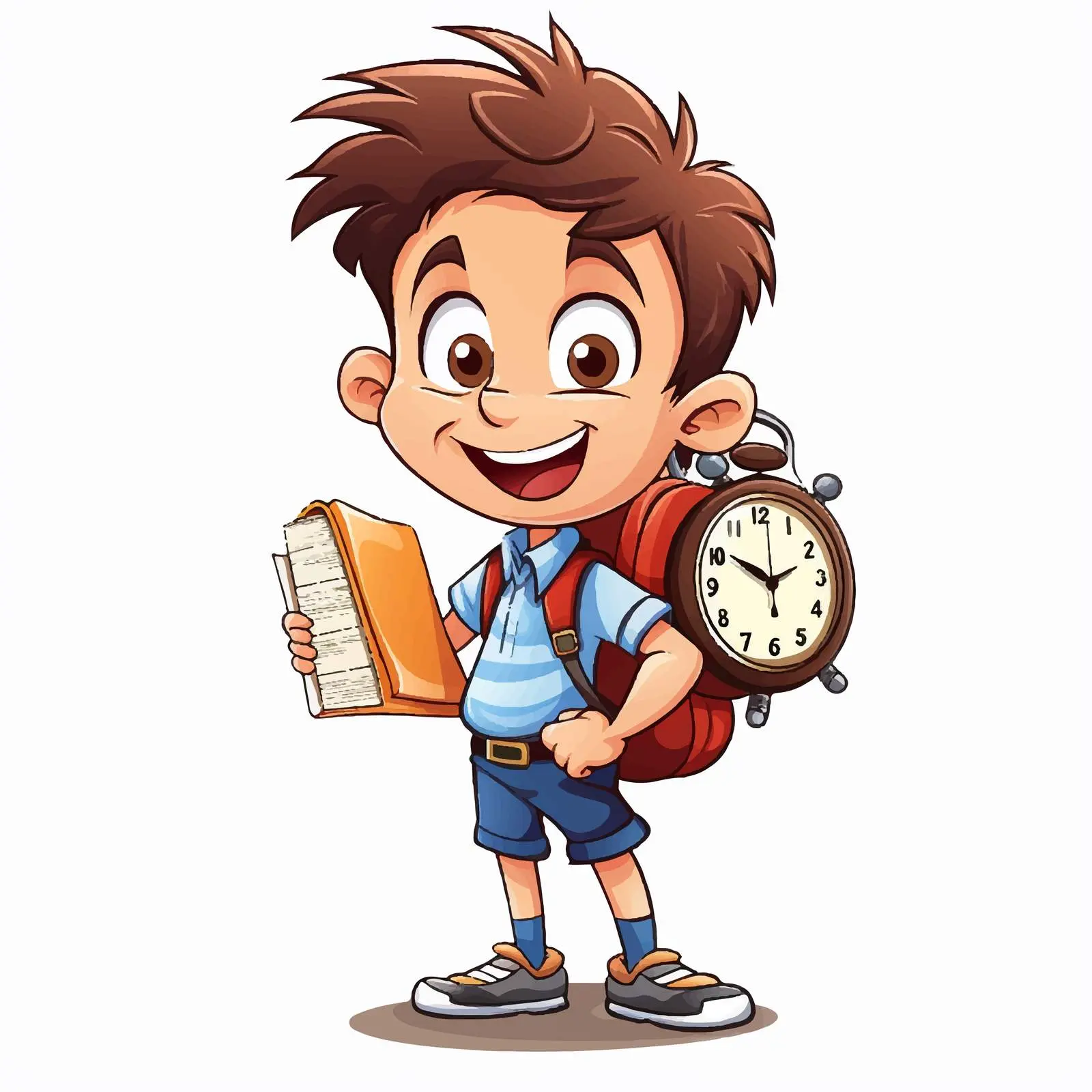 Cheerful Student with Book and Pencil Vector — free download from Dotvec