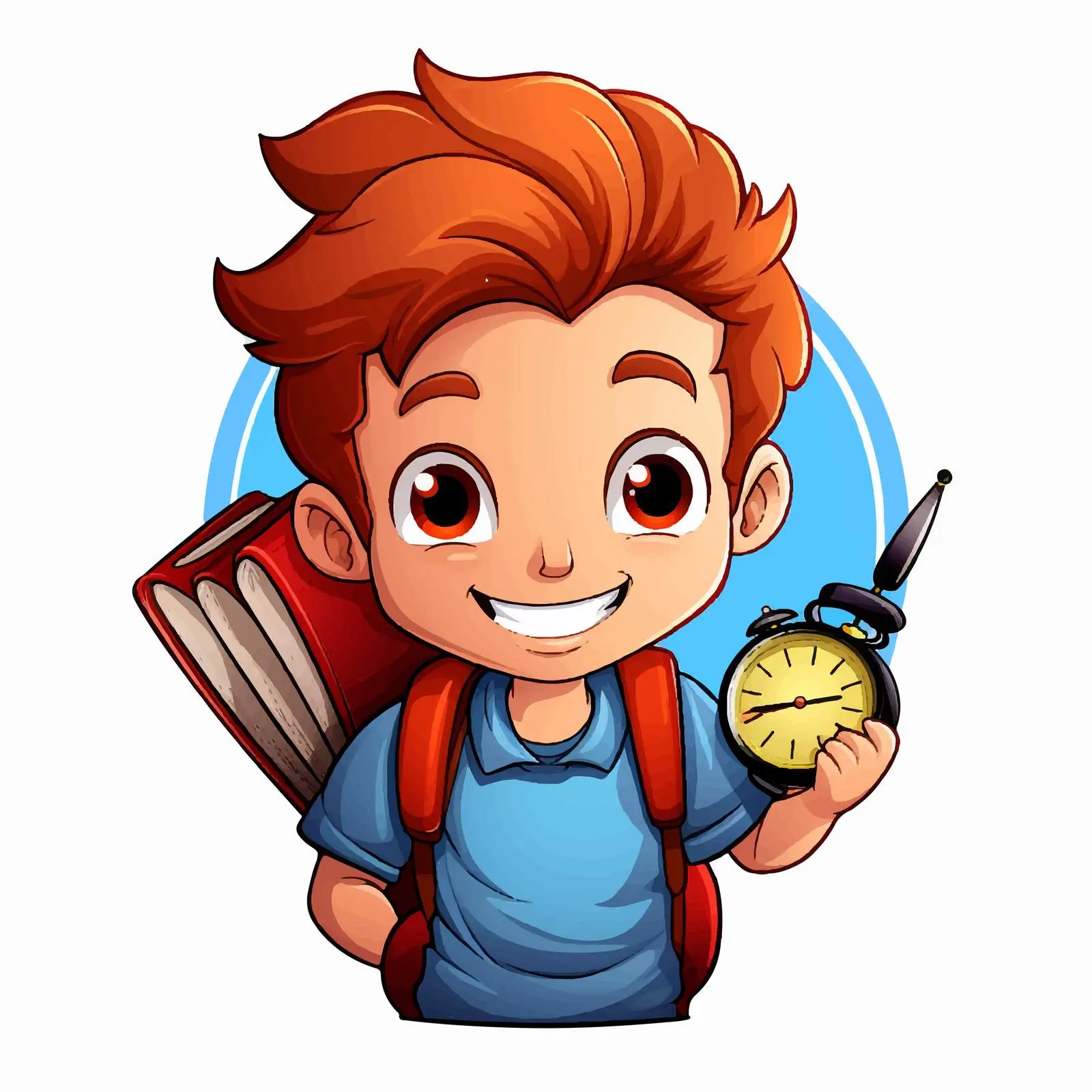 Student Cartoon with Book and Pencil Vector — free download from Dotvec