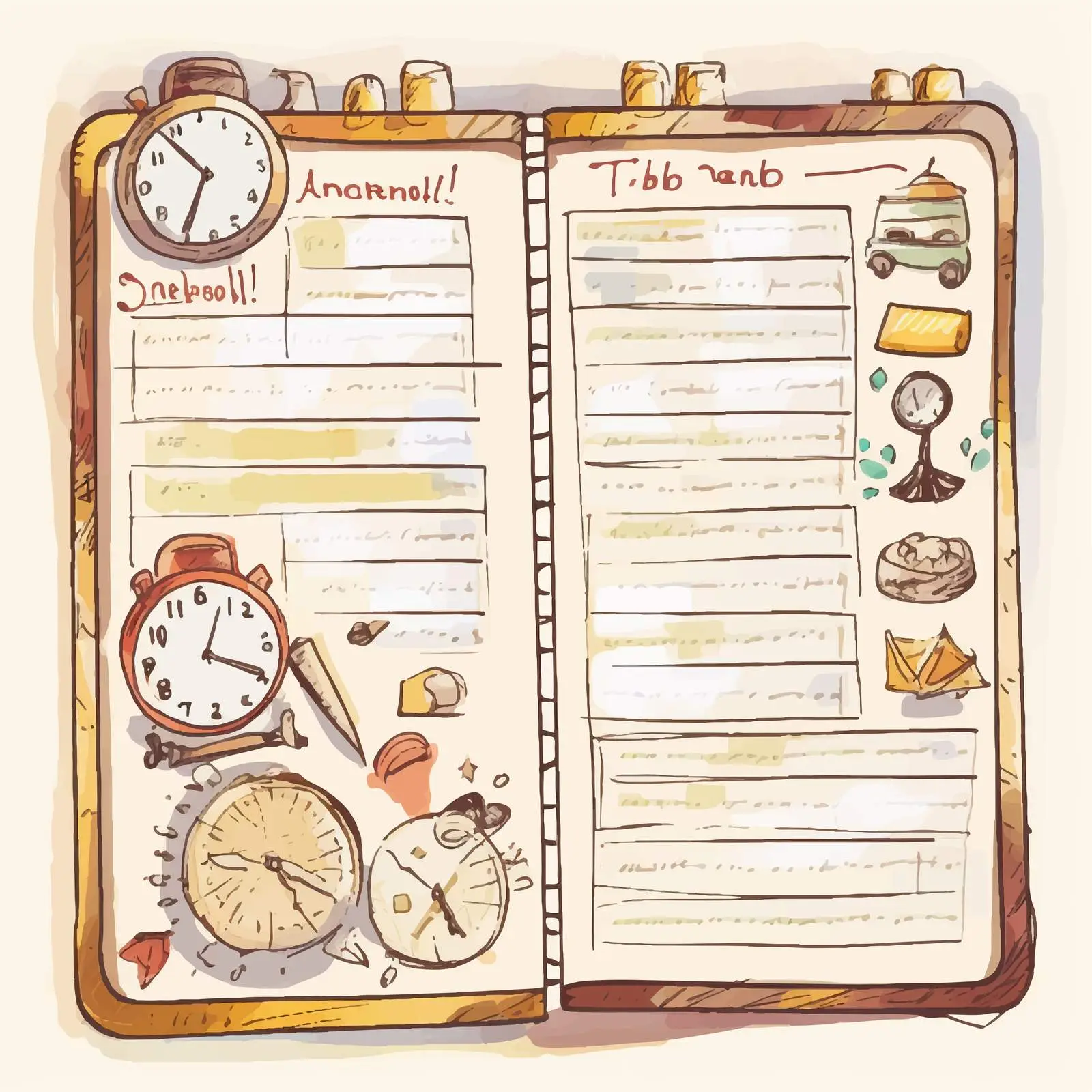 Colorful Cartoon Daily Lesson Plan Illustration — free download from Dotvec